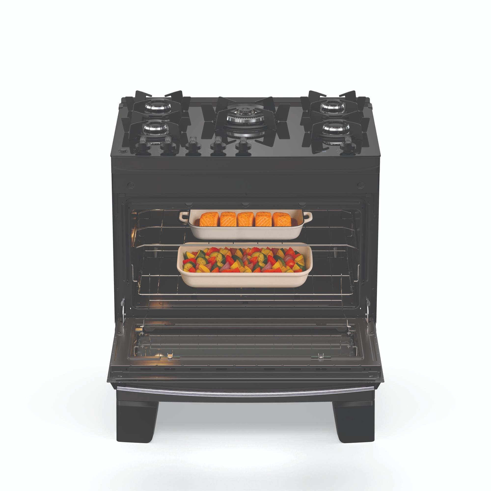 Fogão Atlas Agile Up Glass 5 Bocas com Mesa de Vidro e Tripla Chama Bivolt Preto - 2