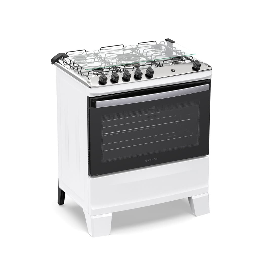 Fogão Atlas Agile Up 5 Bocas com Mesa Inox Tripla Chama e Acendimento Automático Bivolt Branco - 3
