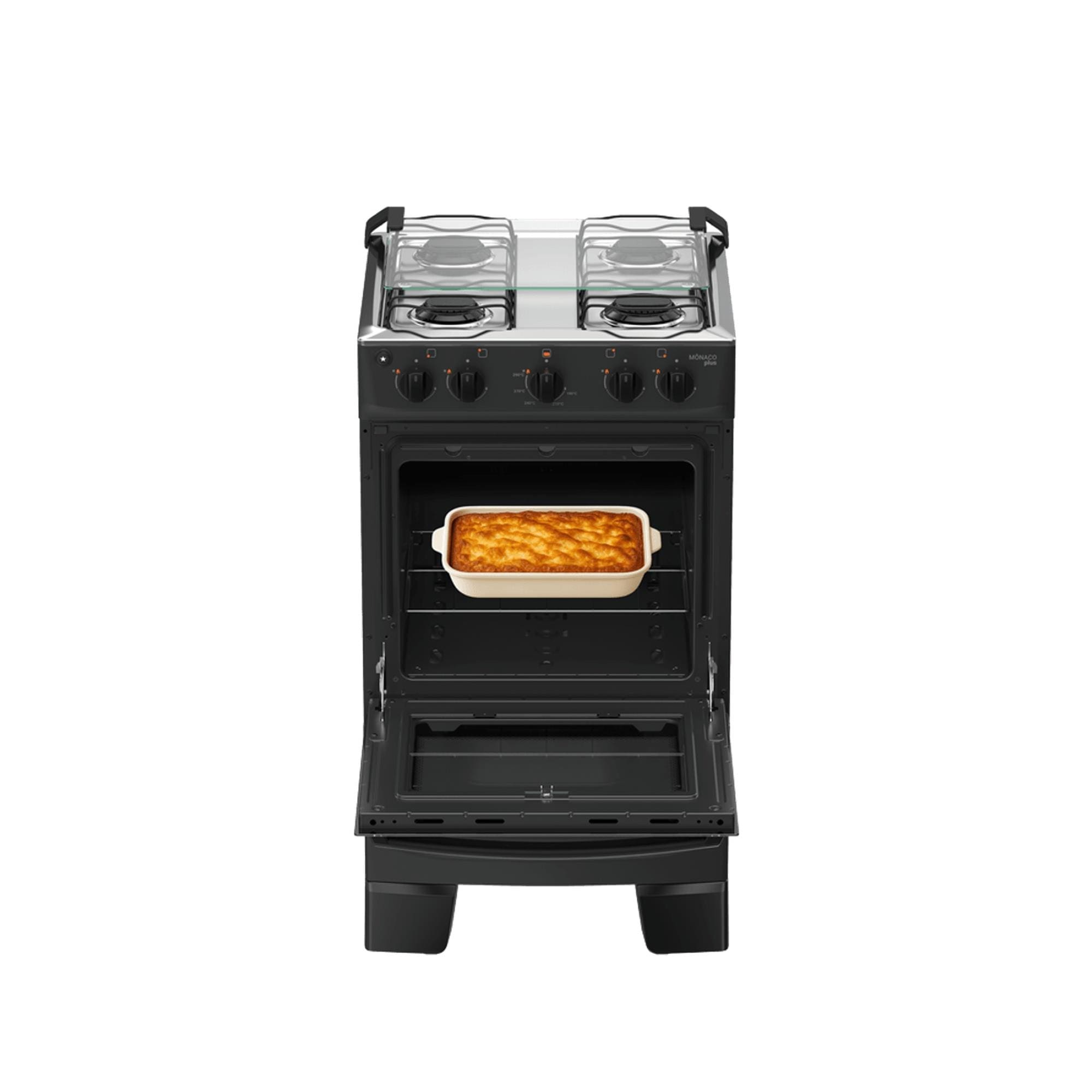 Fogão Atlas Mônaco Plus 4 Bocas com Mesa Inox e Acendimento Automático Bivolt Preto - 2