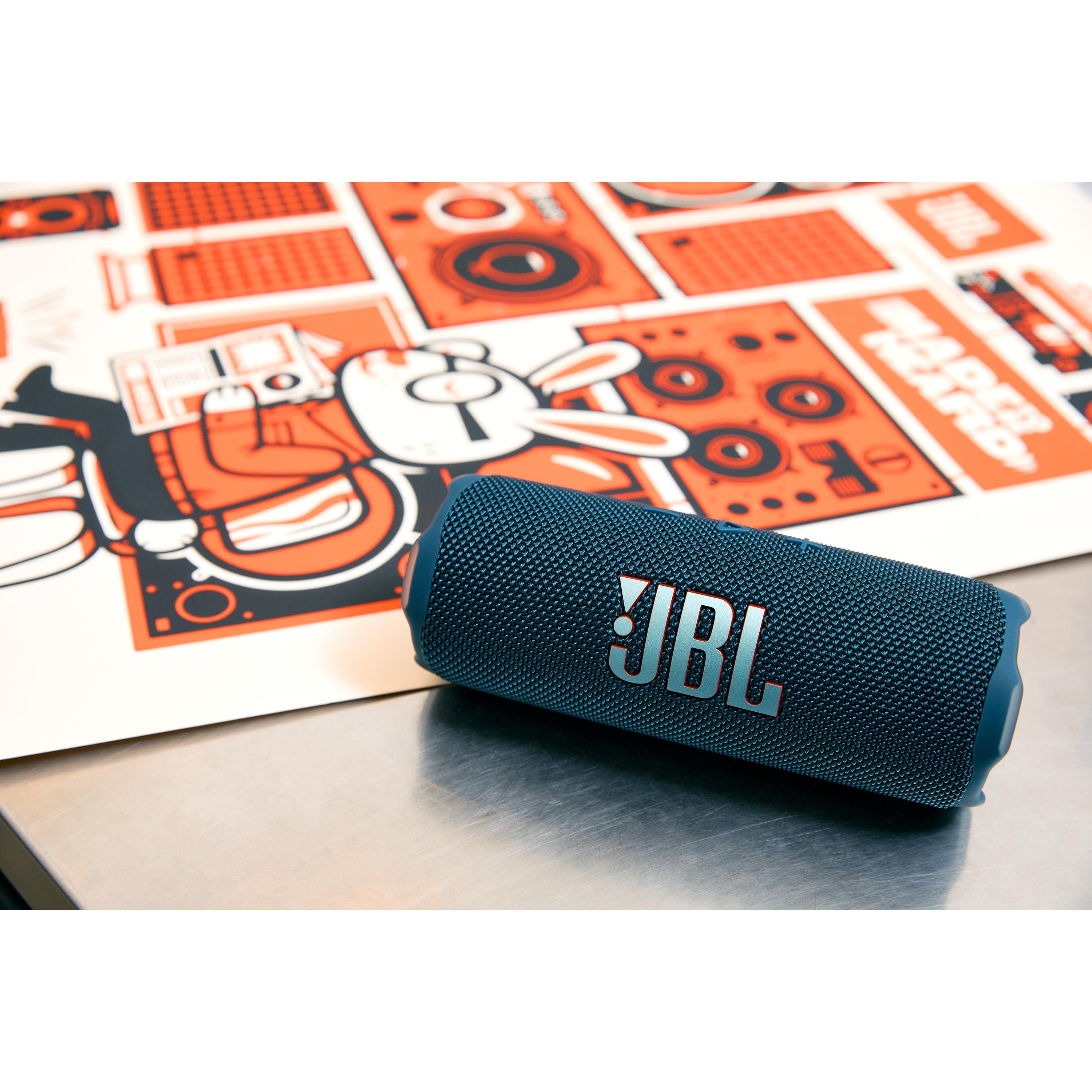 Caixa de Som Portátil JBL Flip 7 Bluetooth 25W IP68 AI Sound Boost 16h Bateria Azul - 2