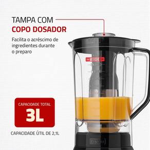 Liquidificador Mondial Turbo Inox L-1400 12 Velocidades 1400W 3L Preto - 220V - 2