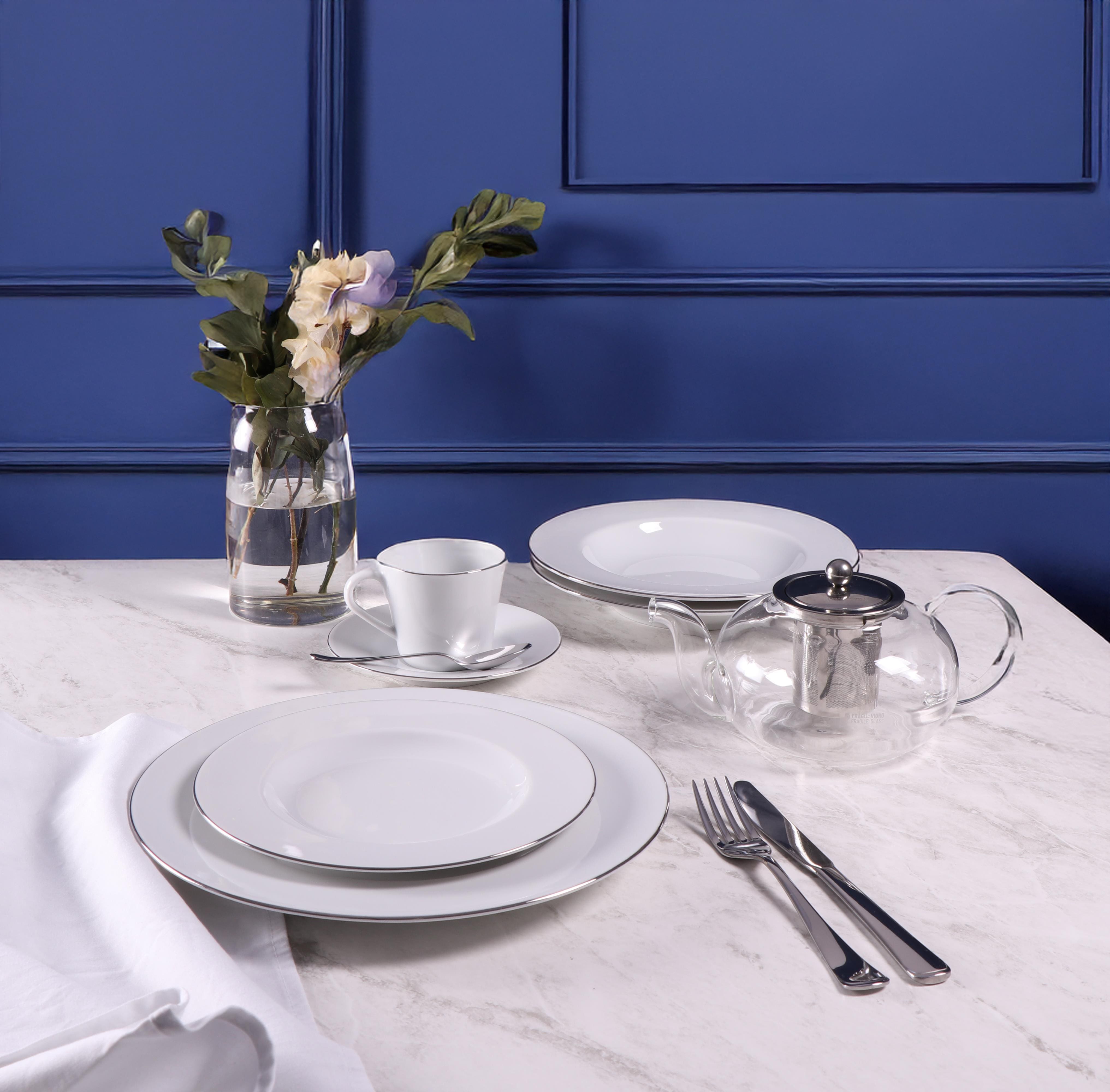 Aparelho de Jantar Tramontina Joana Porcelana Decorada 30 Peças Serviço 6 Pessoas - 1