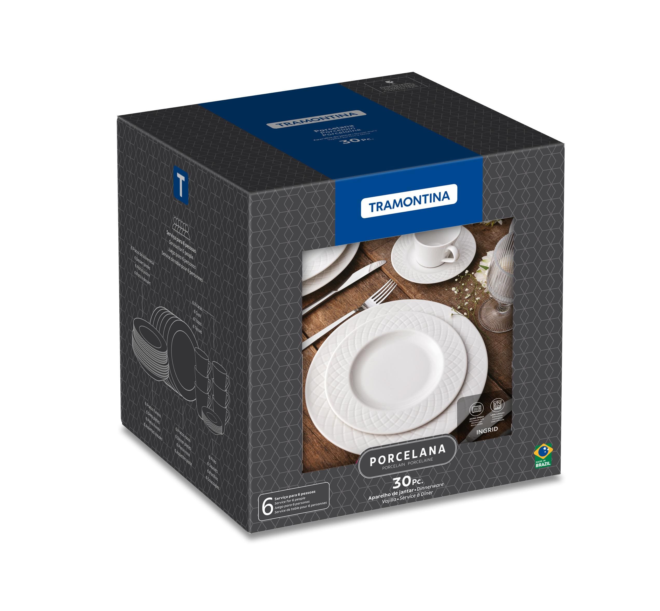Aparelho de Jantar Tramontina Ingrid em Porcelana Decorada 30 Peças Serviço 6 Pessoas - 2