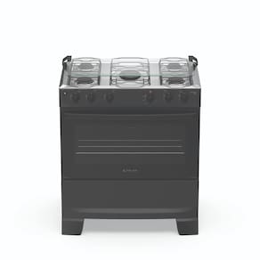 Fogão 5 Bocas Atlas Mônaco Plus com Mesa Inox Acendimento Automático Preto Bivolt