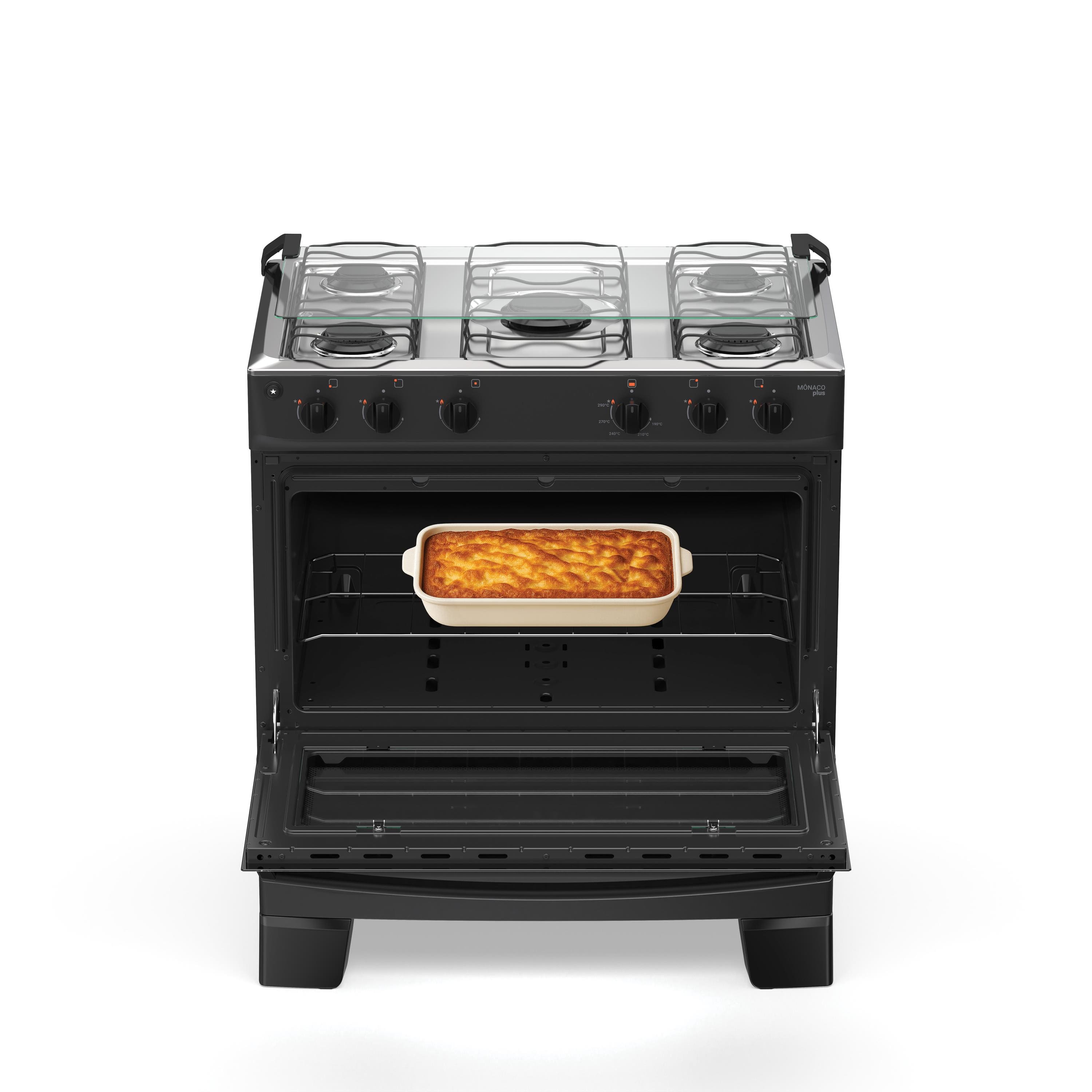 Fogão 5 Bocas Atlas Mônaco Plus com Mesa Inox Acendimento Automático Preto Bivolt - 3