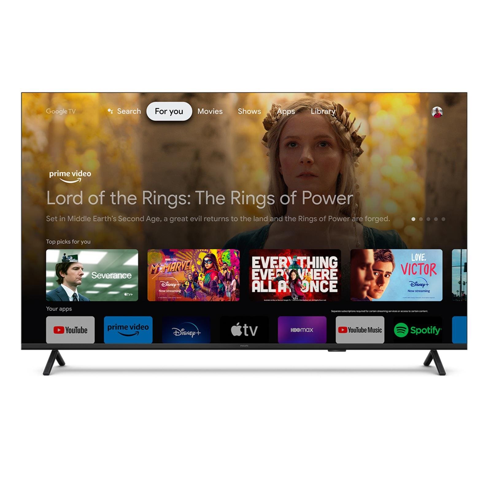 Smart TV 65" 4K Philips 65PUG7419/78 Google TV Comando de Voz Dolby Atmos - 2