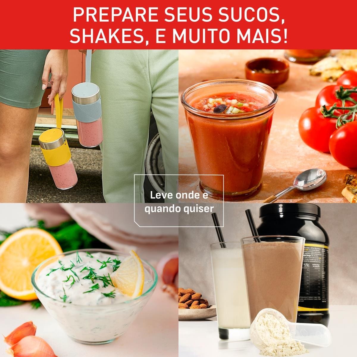 Liquidificador Portátil Arno Lightmix LP00 Amarelo 300ml Recarregável USB-C - 2