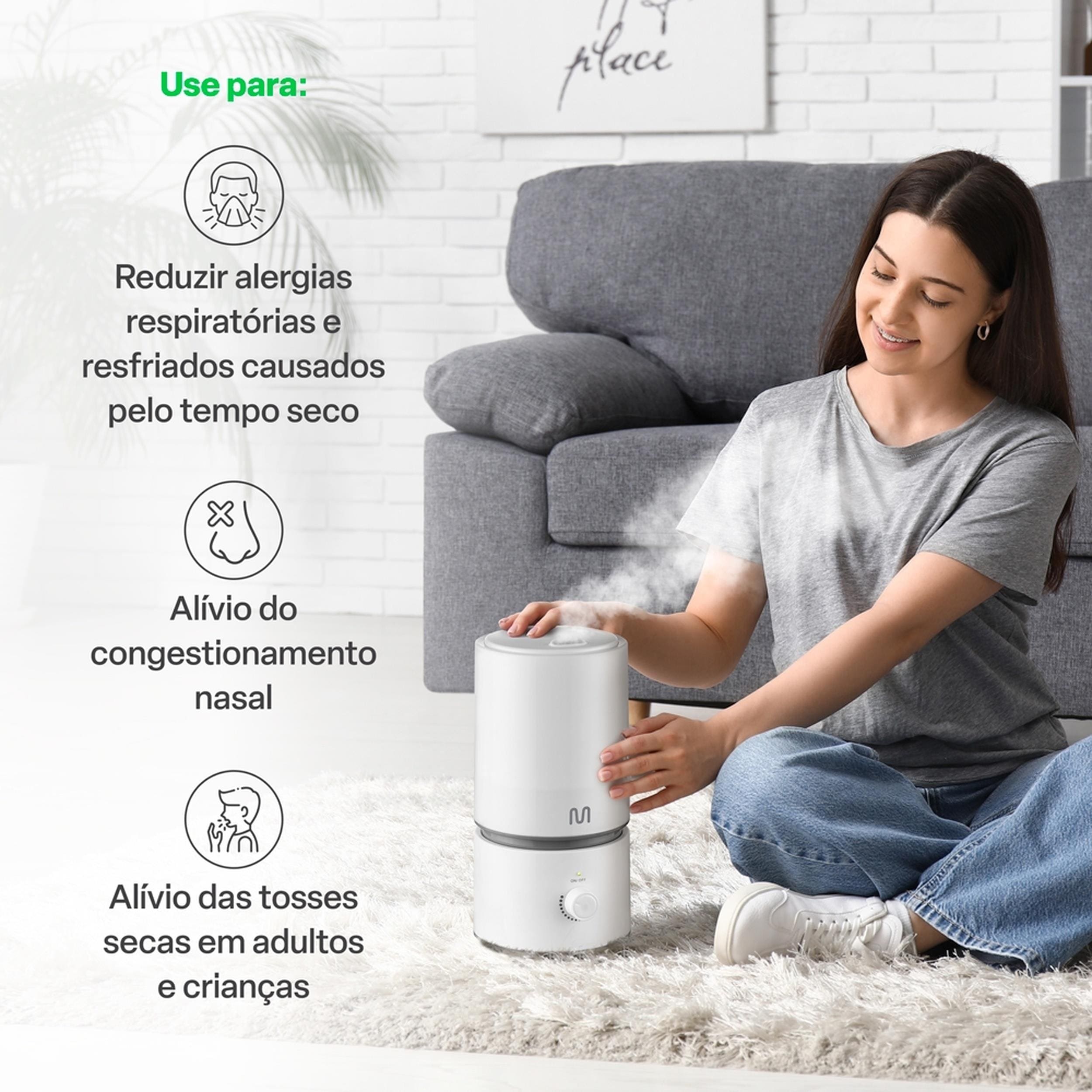 Umidificador de Ar Multilaser Easy Air HC290 Bivolt 1,8 L Ultrassônico Branco - 2