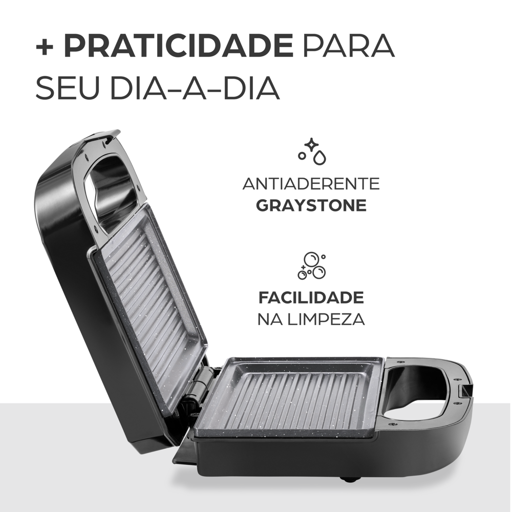 Sanduicheira Grill WAP WS750 750W Antiaderente com Acabamento Inox - 220V - 2