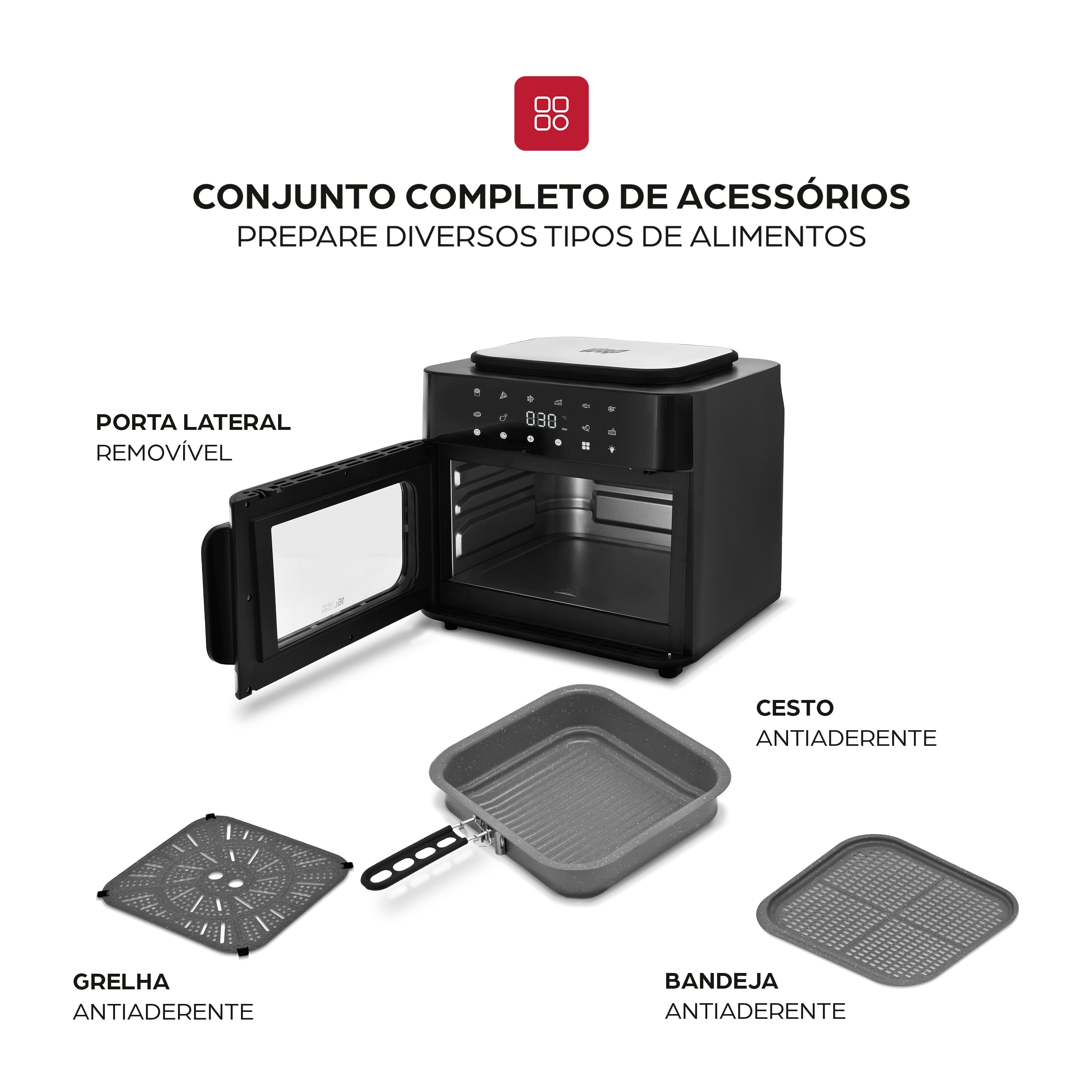 Air Fryer Oven WAP WAFC16 16L Digital 1800W com 10 Funções - 110V - 2