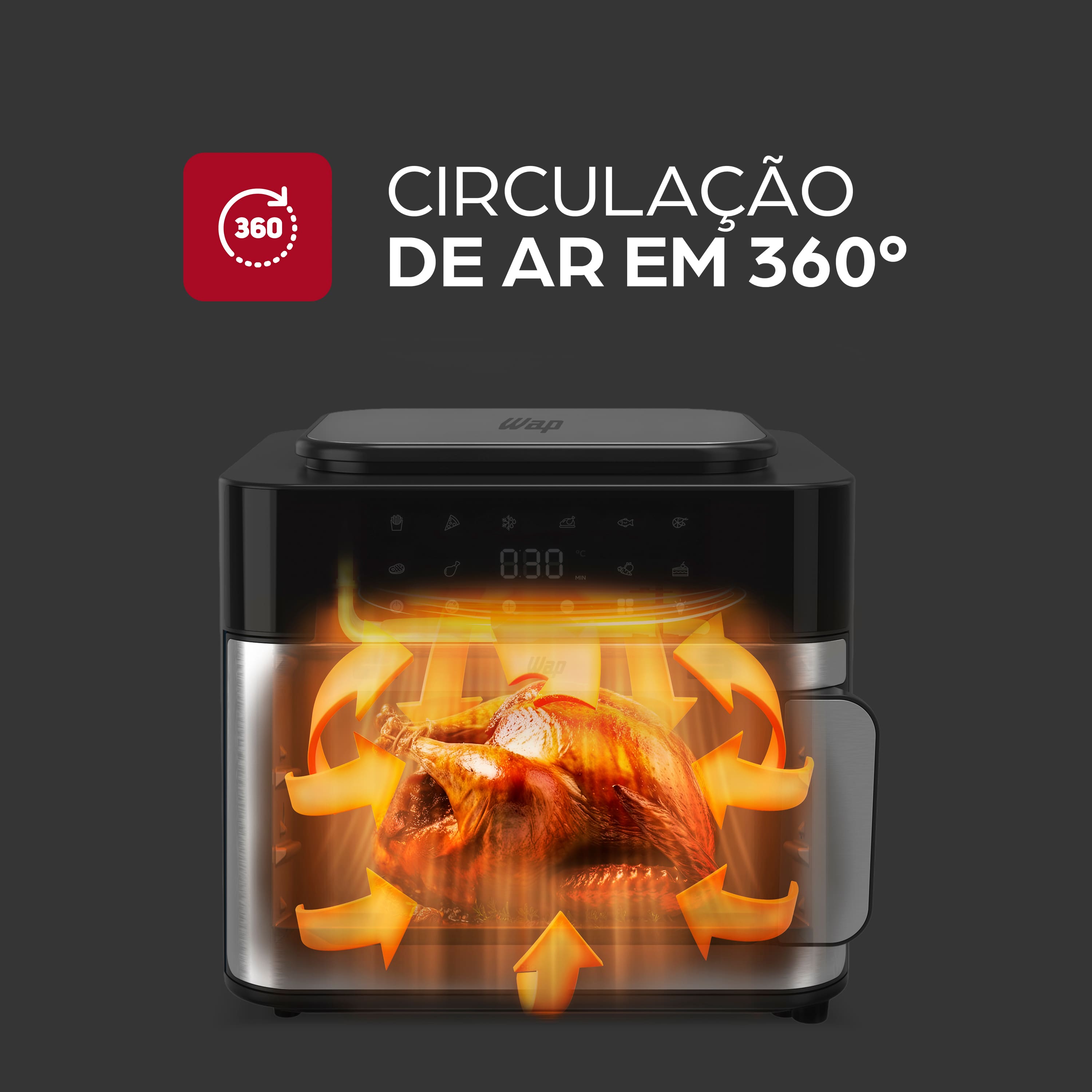 Air Fryer Oven WAP WAFC16 16L Digital 1800W com 10 Funções - 110V - 3