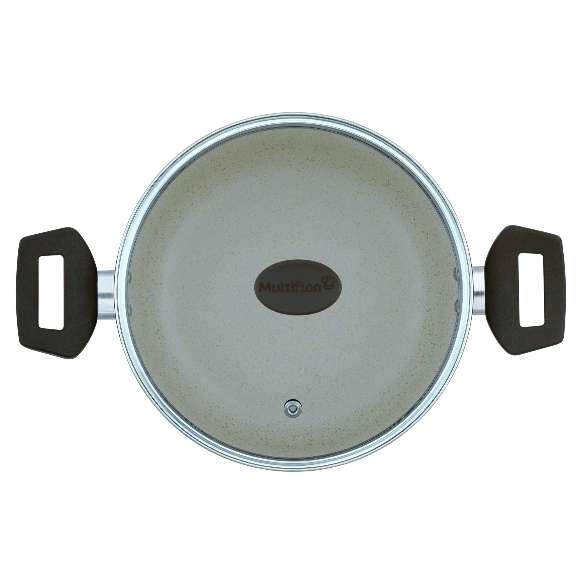 Caçarola Multiflon Ekó 20 cm Alumínio Antiaderente 7 Camadas Bege com Tampa de Vidro - , - 2
