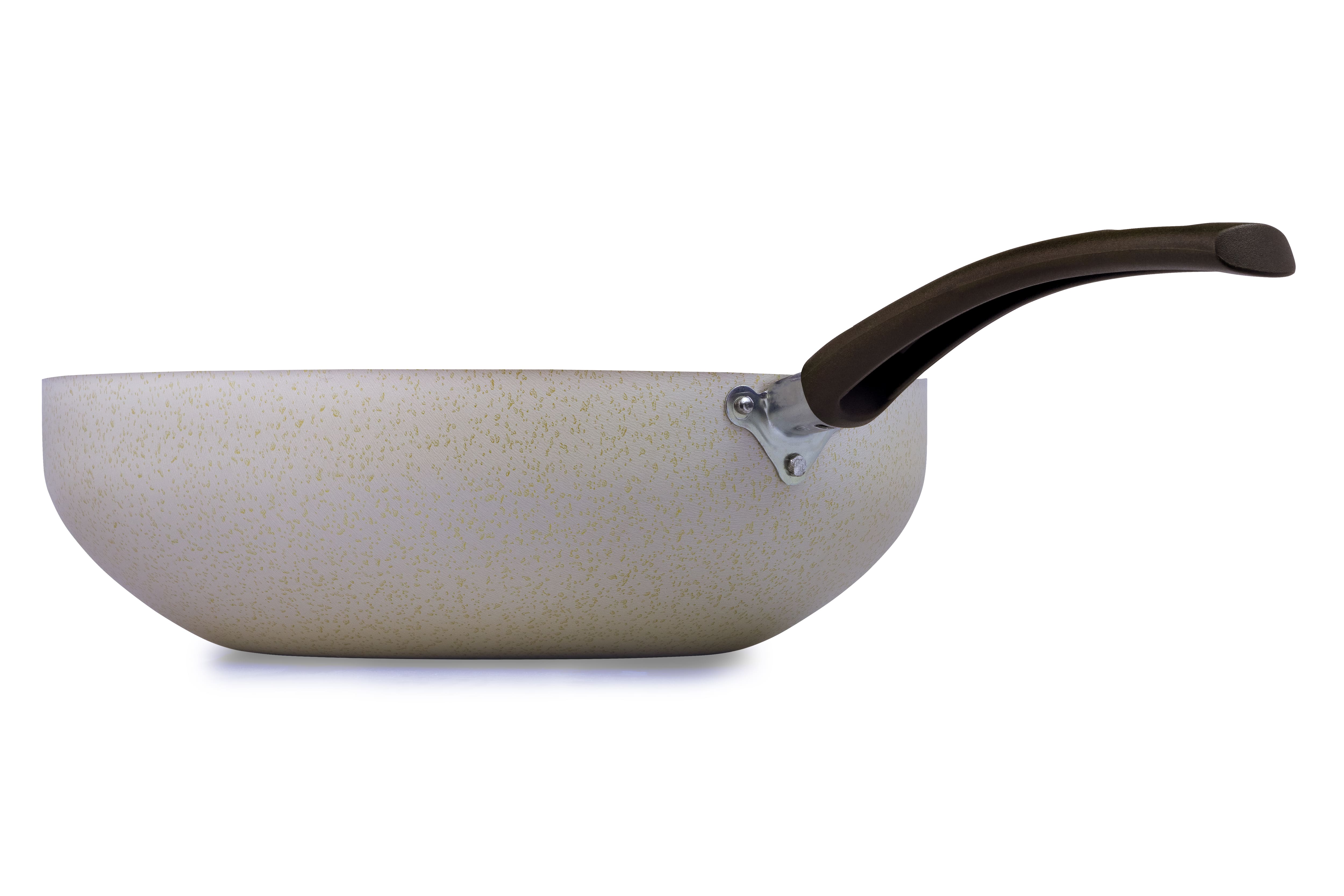 Frigideira Wok Multiflon Ekó 28 cm Alumínio Antiaderente 7 Camadas Bege Sustentável - 1