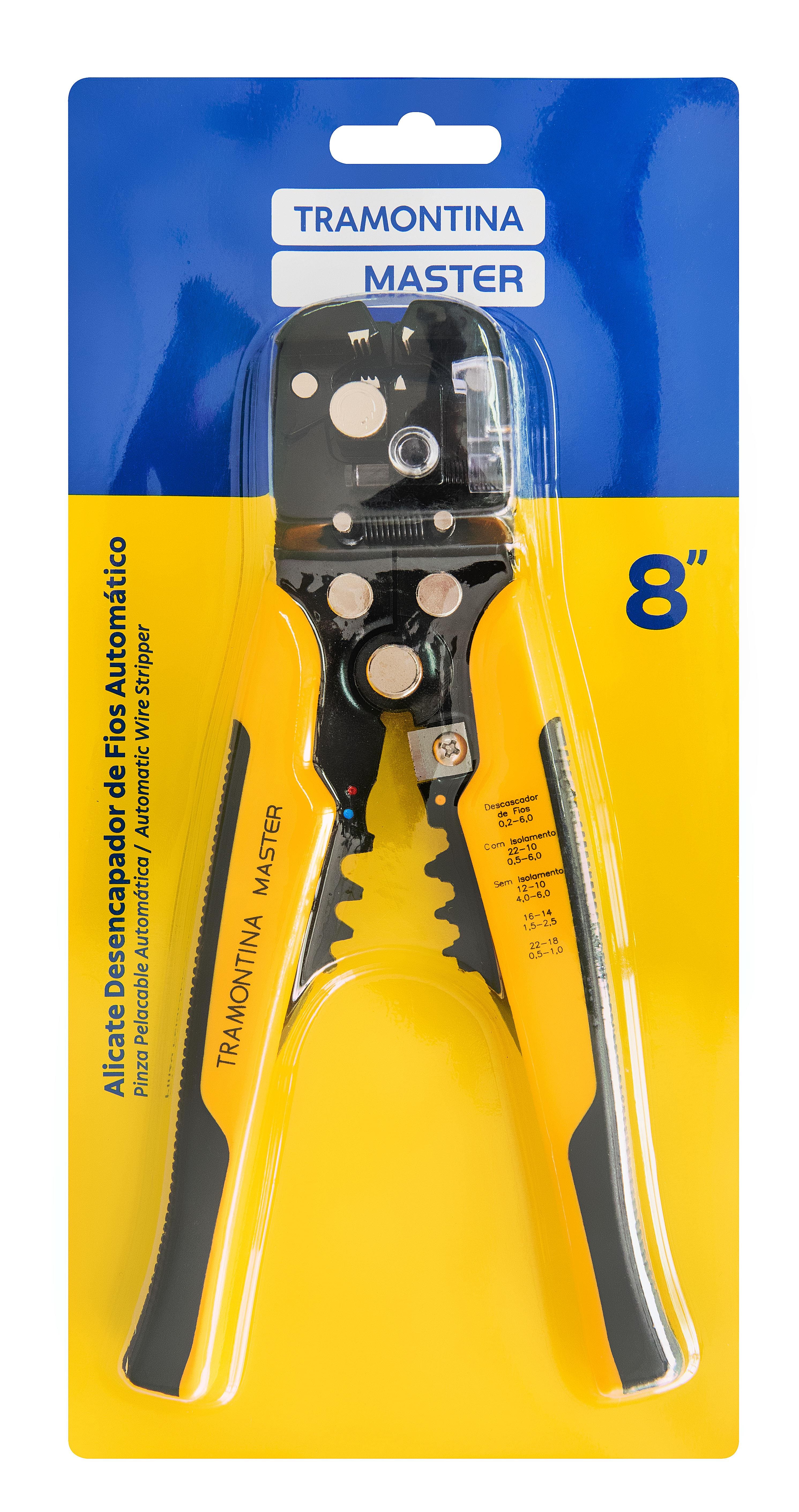 Alicate Desencapador de Fios Automático 8`` Tramontina Master 3 em 1 - Desencapa, Corta e Crimpa - 1