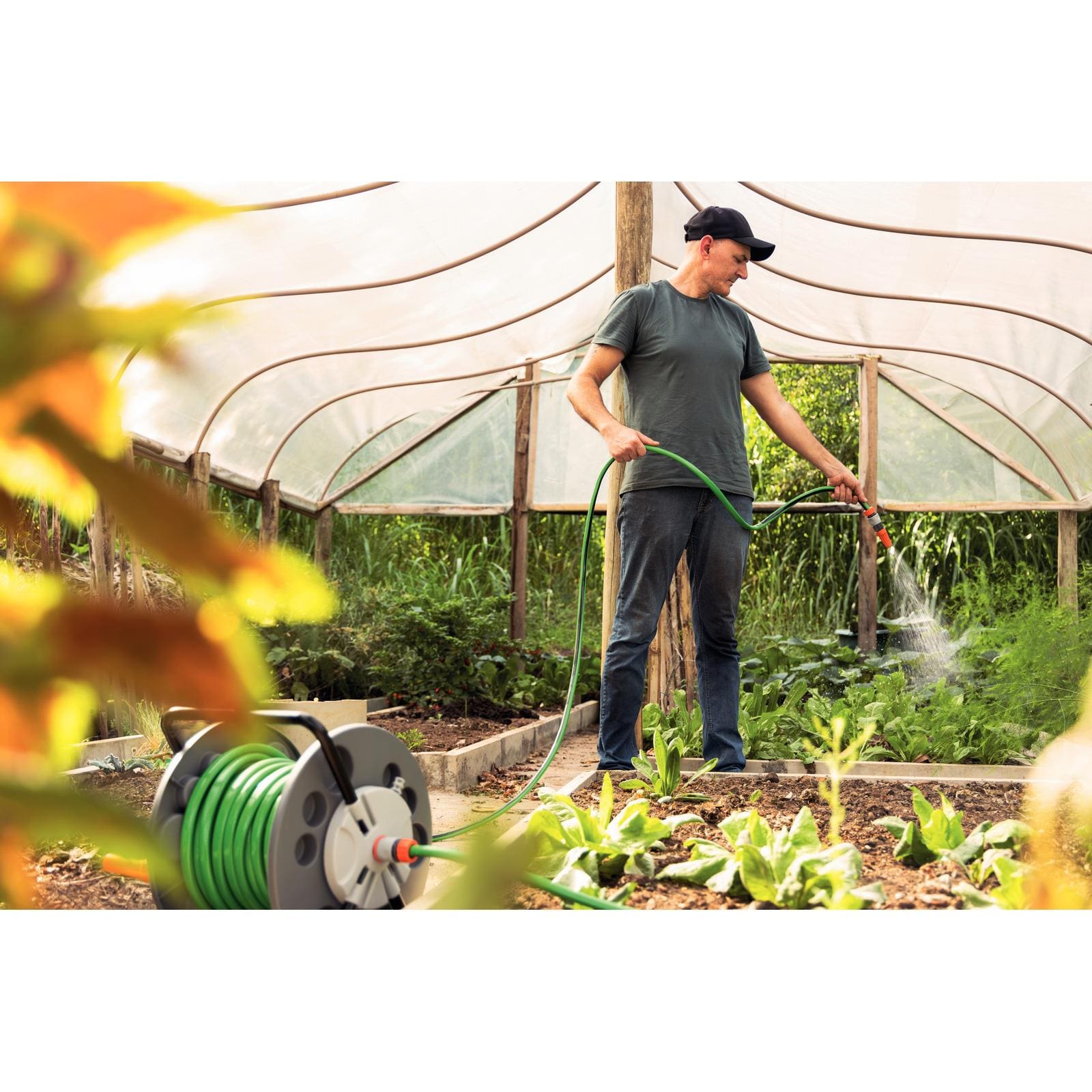 Conjunto para Irrigação Tramontina 9 Peças com Mangueira Flex 20?m e Enrolador - 1
