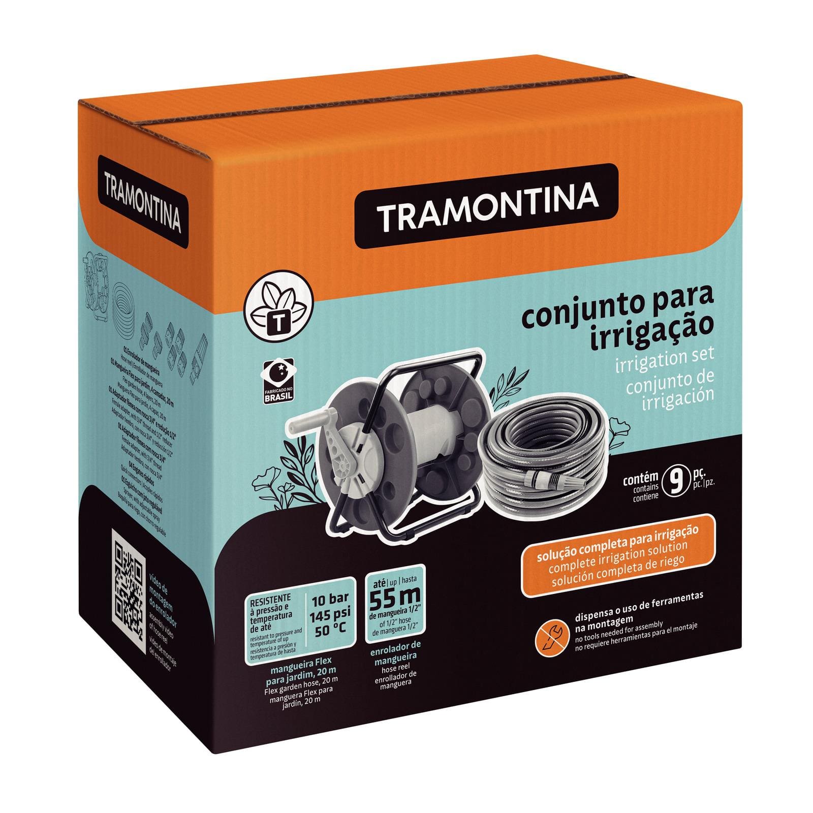 Conjunto para Irrigação Tramontina 9 Peças com Mangueira Flex 20?m e Enrolador - 3