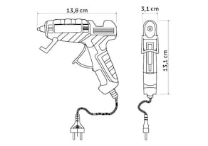 Pistola Elétrica de Cola Quente Tramontina 15-20 W Aquecimento 5–7 Min Bastão 7,2 mm Ponta de Alumínio - 1