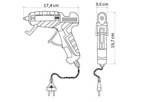 Pistola Elétrica de Cola Quente Tramontina 25-40 W Aquecimento Rápido Alta Vazão Bastão 11,2 mm - 1