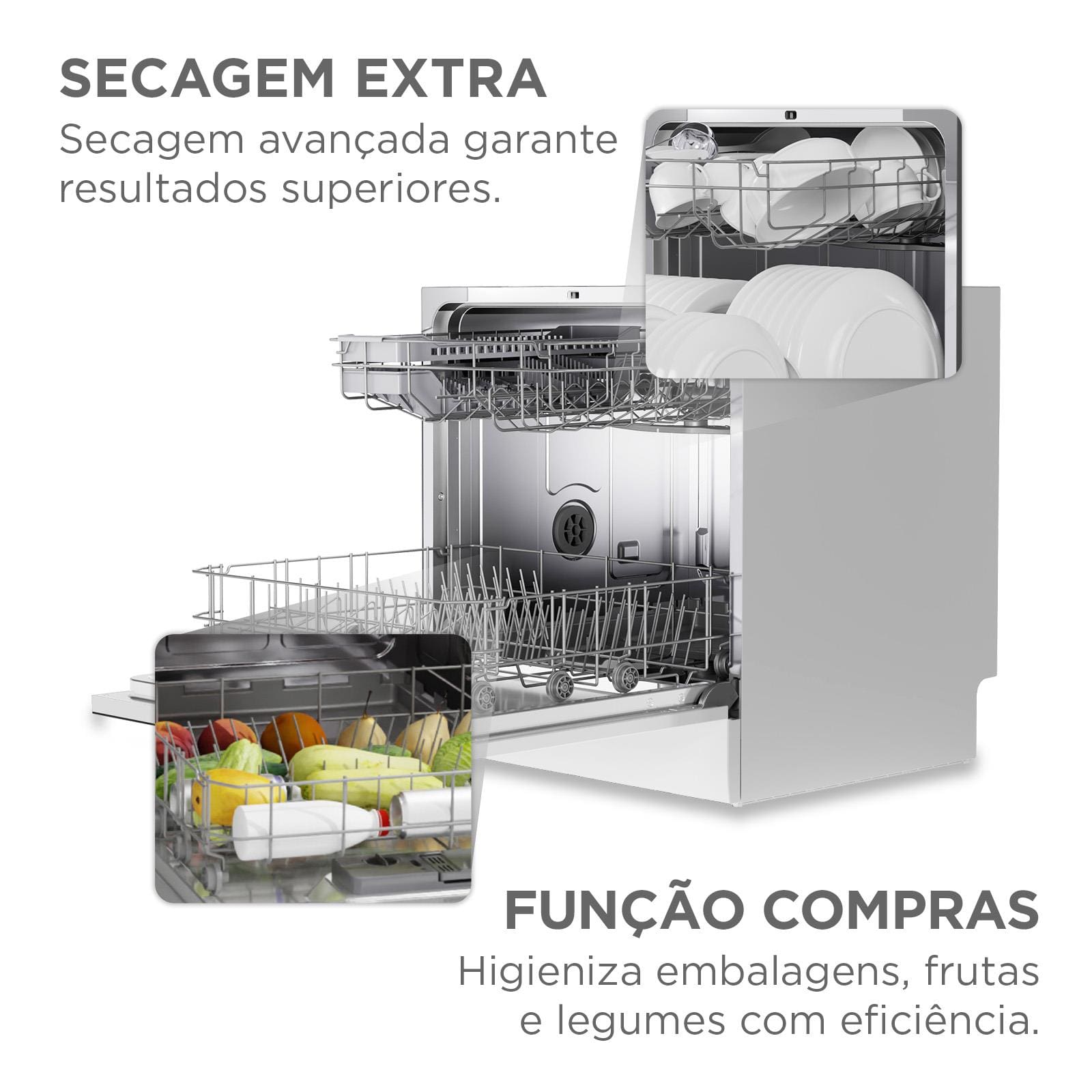Lava-Louças Midea MDWTF08W 8 Serviços Touch Plus Função Compras e Ciclo 70°C Branca - 110V - 1