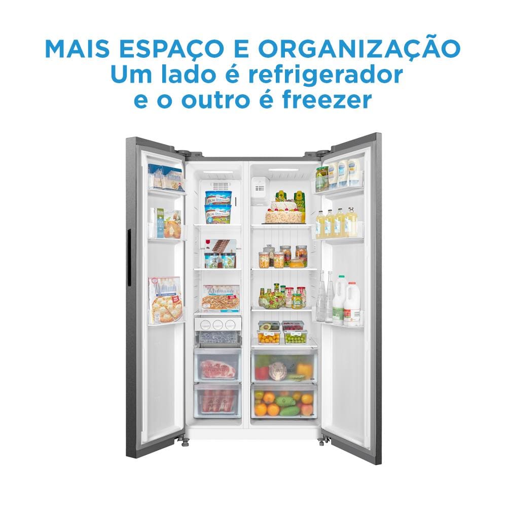 Geladeira Fost Free Side by Side Midea MD-RS710 511L Smart Inverter Wi-Fi Alexa Inox - 110V - 2