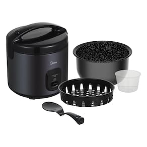 Panela de Arroz Elétrica Midea 5L Revestimento Blackstone e Bandeja a Vapor Preta