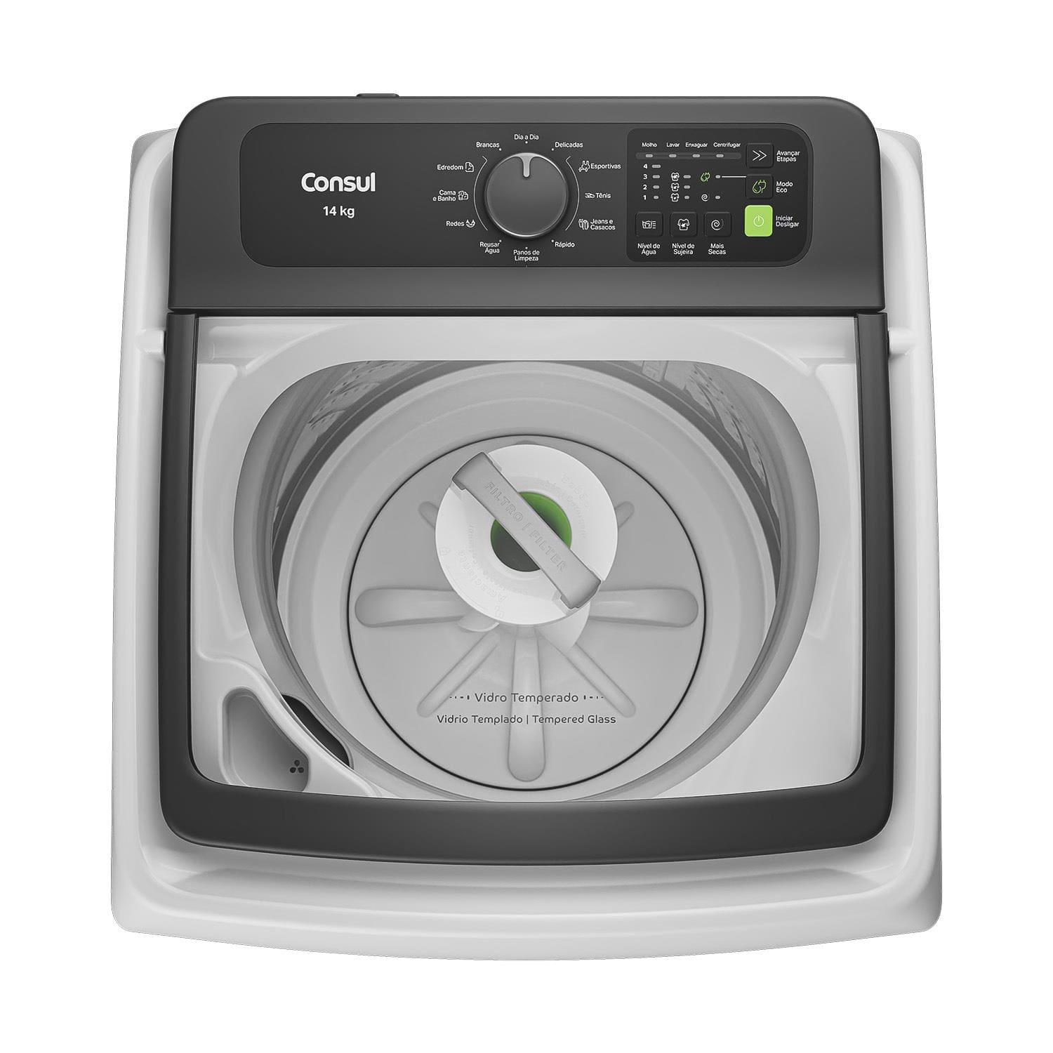 Máquina de Lavar Consul CWN14AB 14kg Modo Eco Reuso de Água Filtro Anti-Fiapo Branca - 220V - 2