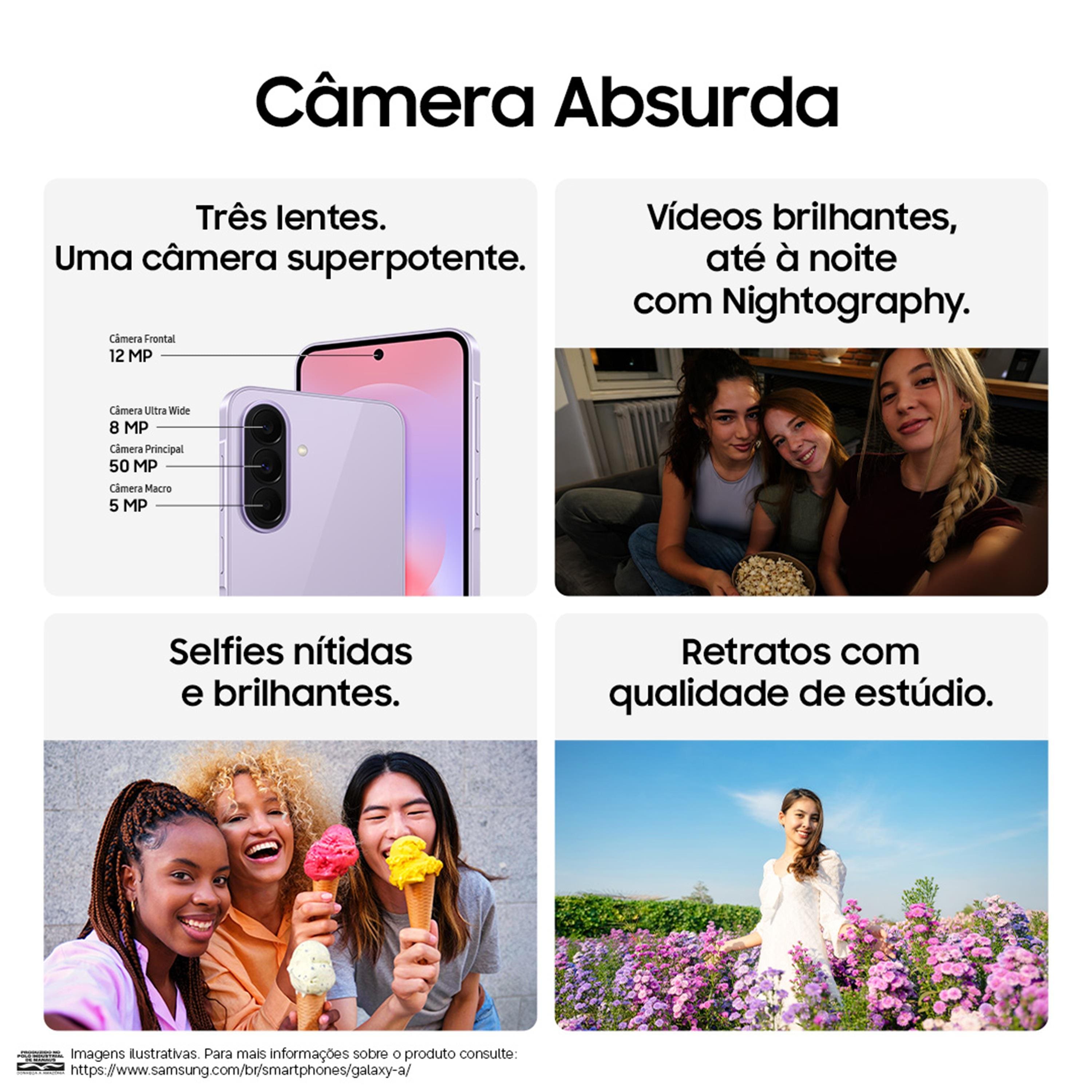 Smartphone Samsung Galaxy A37 5G Tela 6.7" 128GB Câmera 50MP Verde - 3