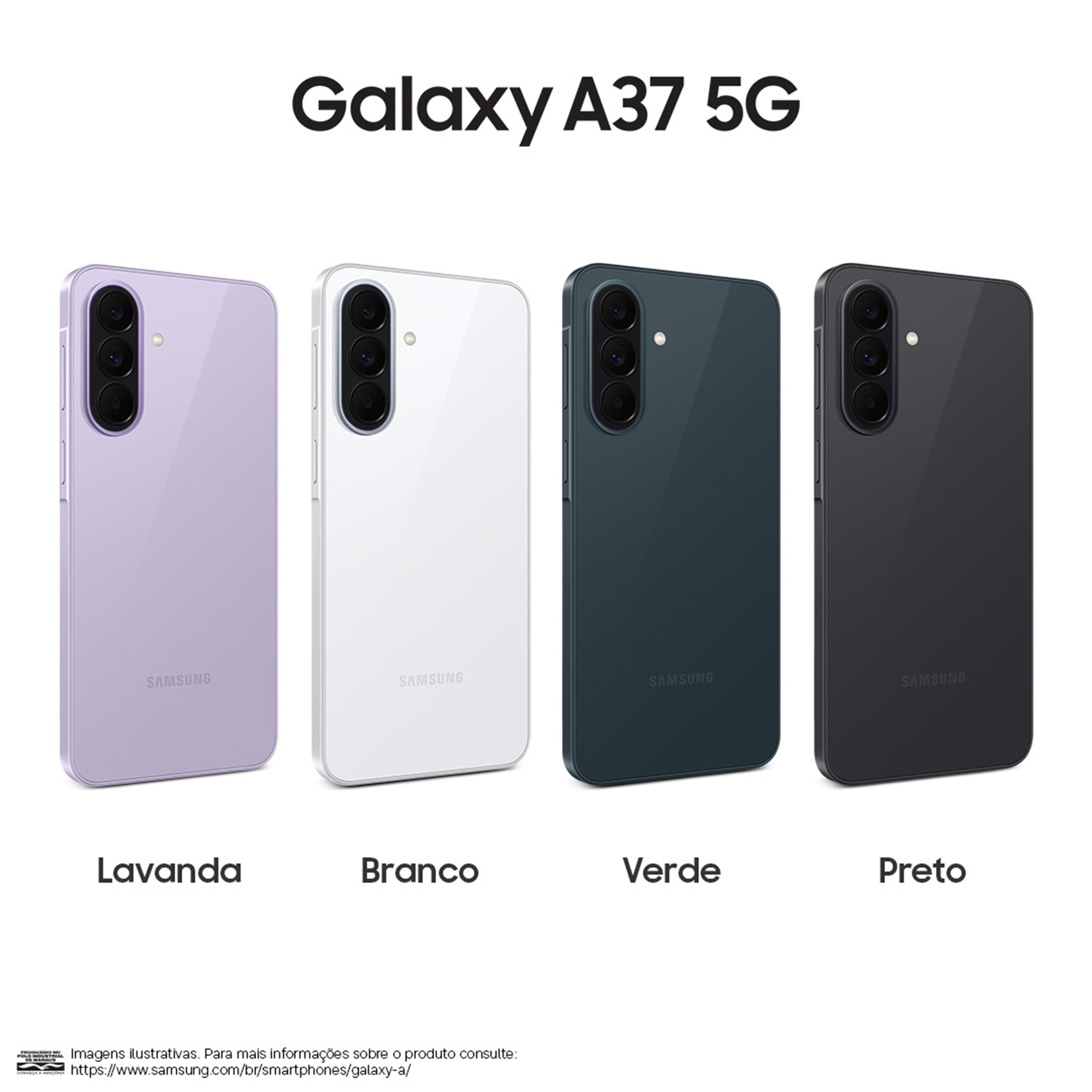 Smartphone Samsung Galaxy A37 5G Tela 6.7" 256GB Câmera 50MP Preto - 1