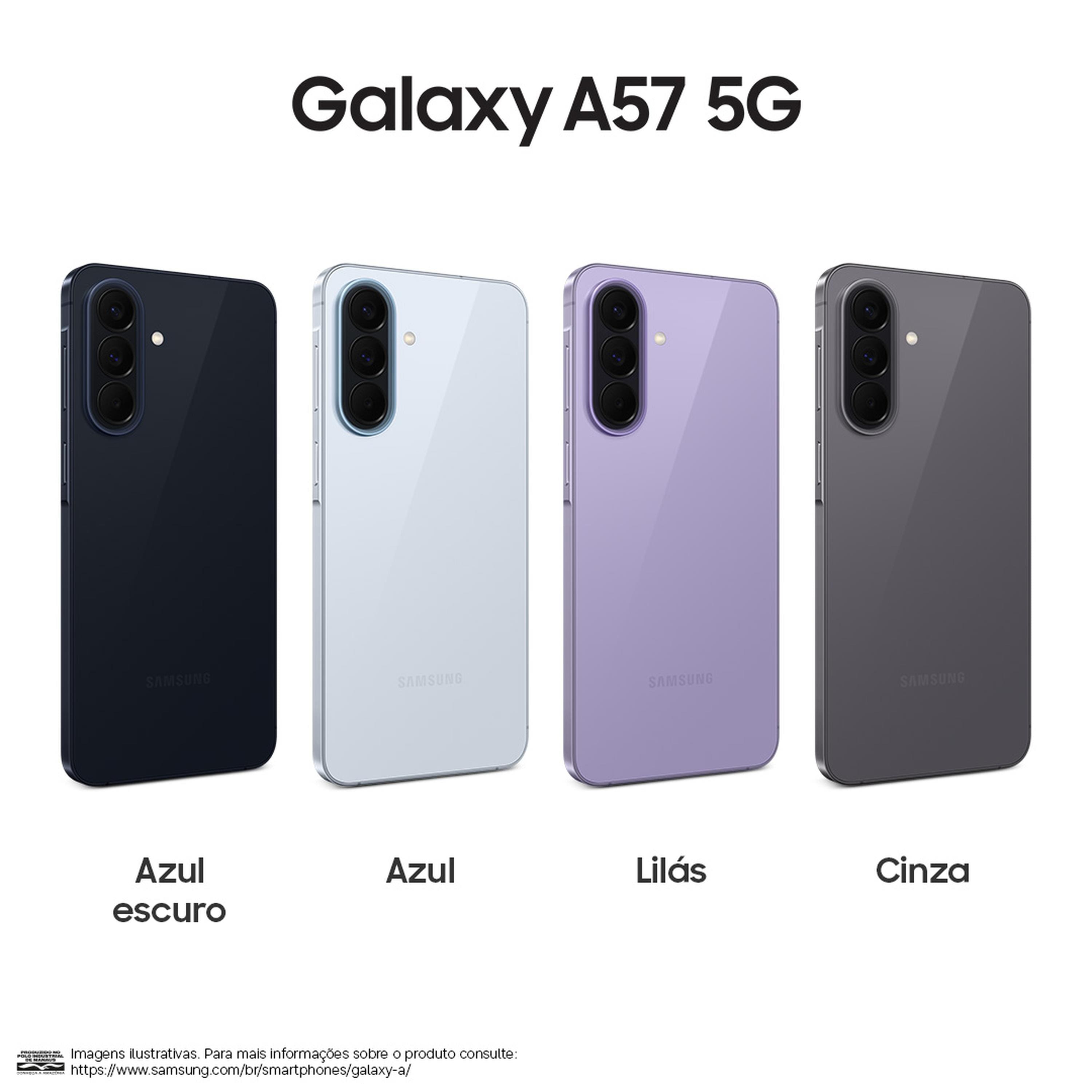 Smartphone Samsung Galaxy A57 5G Tela 6.7" 256GB Câmera 50MP Cinza - 1