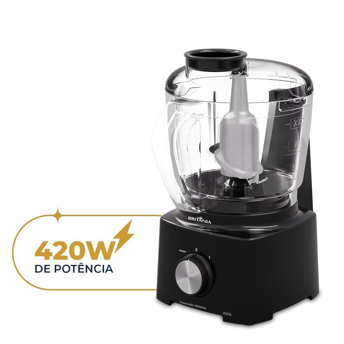 Processador de Alimentos Britânia BMN04A 420W 500ml Lâmina Inox - 220V - 1