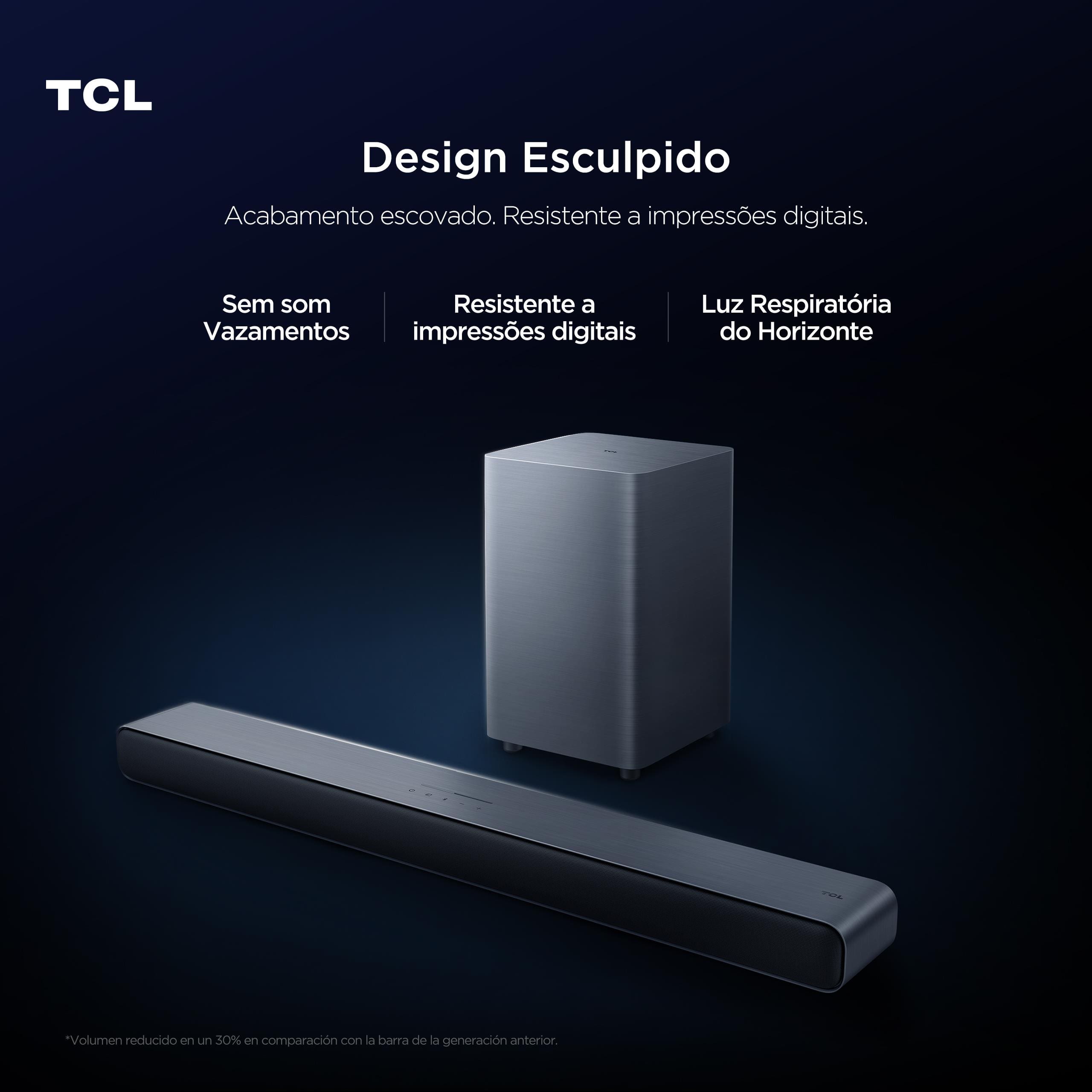 Soundbar TCL S55H 220W Bluetooth Canais 2.1 Bivolt - 2