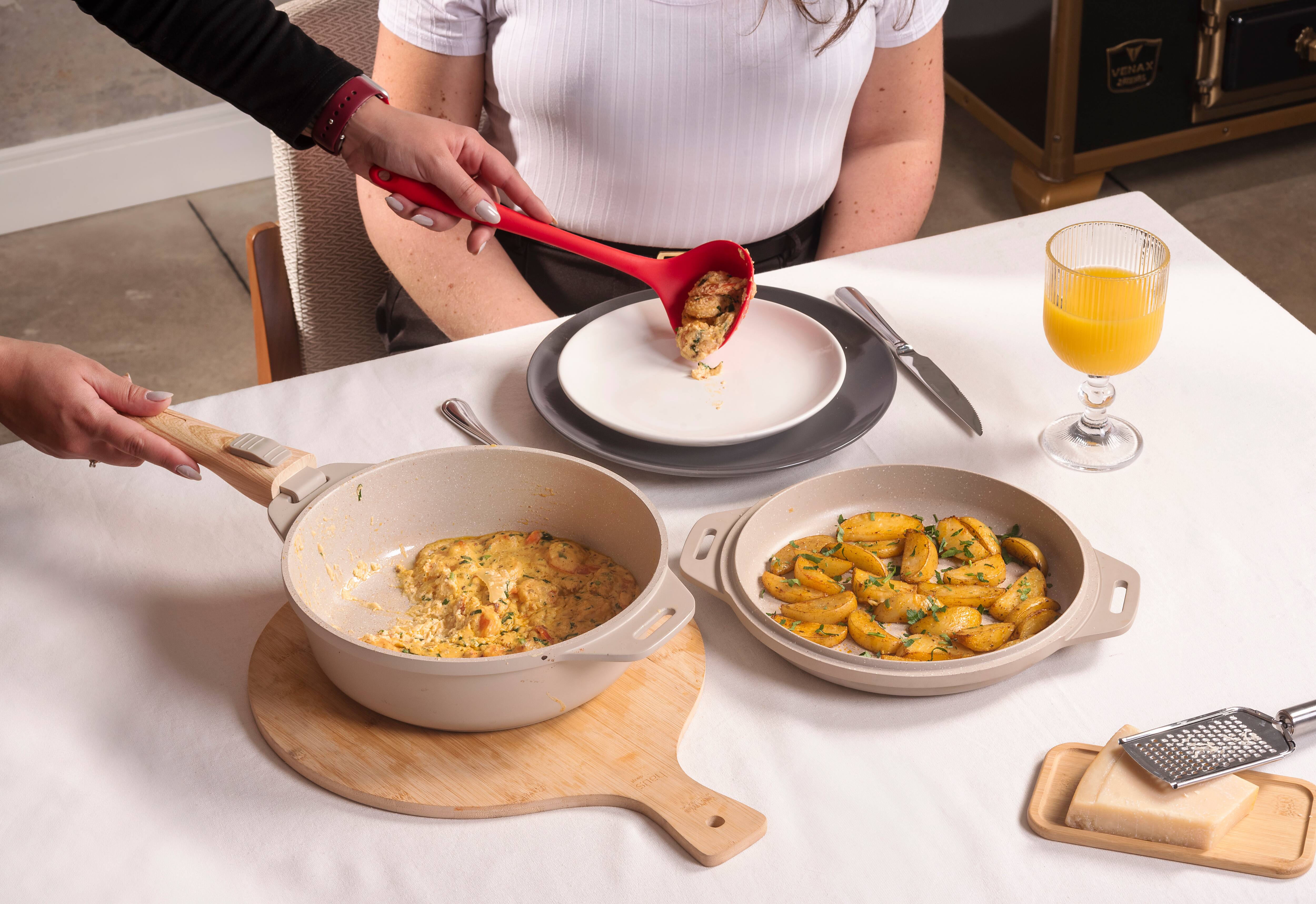 Jogo de Panelas Brinox Ceramic Life Loft 7 Peças Empilhável Indução - Areia - 2