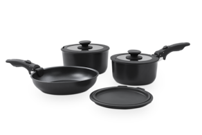 Jogo de Panelas Brinox Ceramic Life Fit 10 Peças Empilhável Indução - Preta - 2