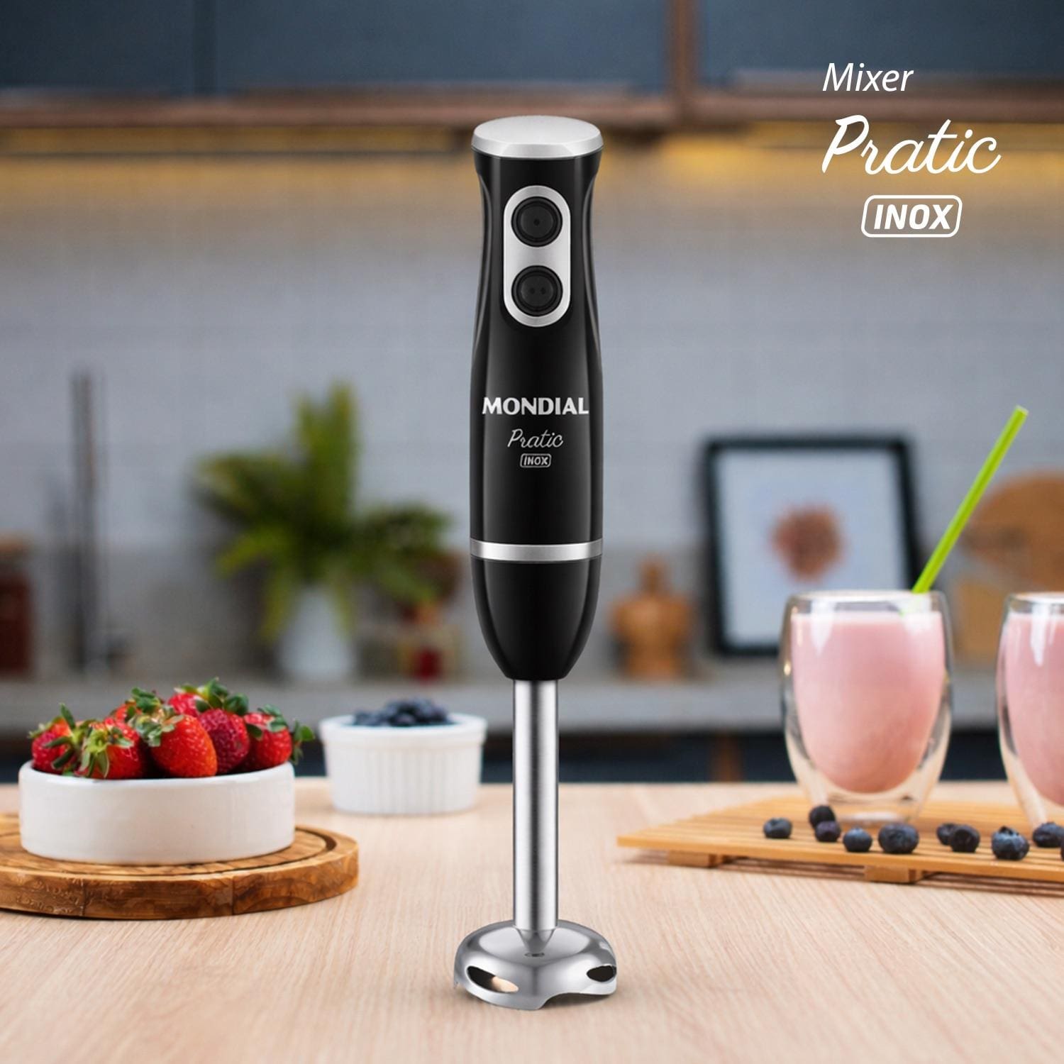 Mixer Mondial M-17-BI Pratic Inox 500W Função Turbo Copo de 800ml - 110V - 1