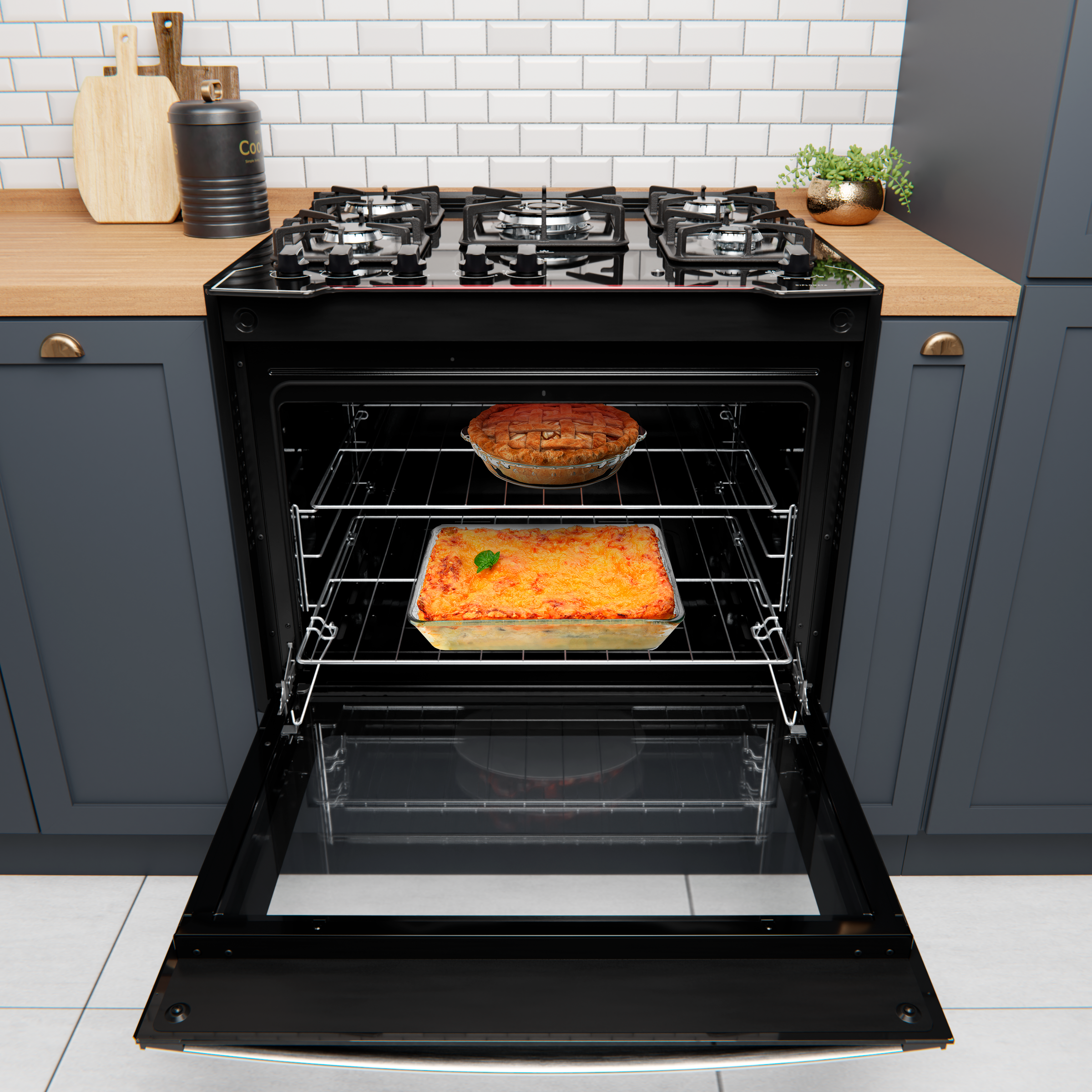 Fogão Embutir 5 Bocas Atlas Diplomata com Tripla Chama e Forno 119L Branco Bivolt - 1
