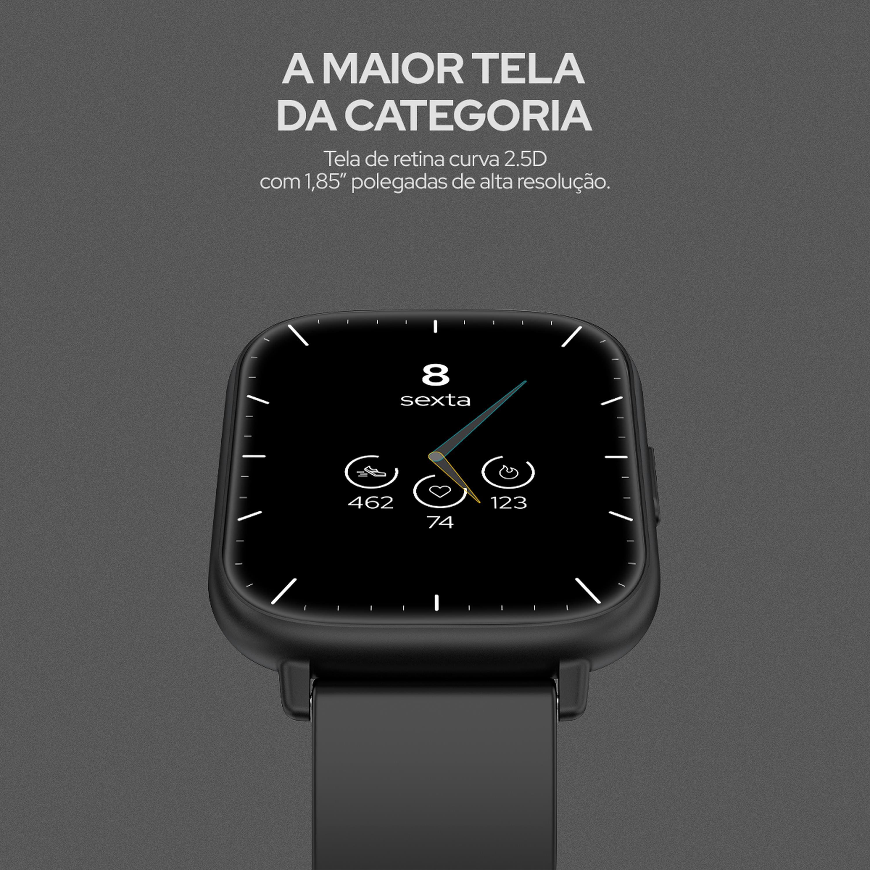 Smartwatch Geonav WB Tela 1,85" 45mm 24 Modos Esportivos Fitness Tracker Preto - 2