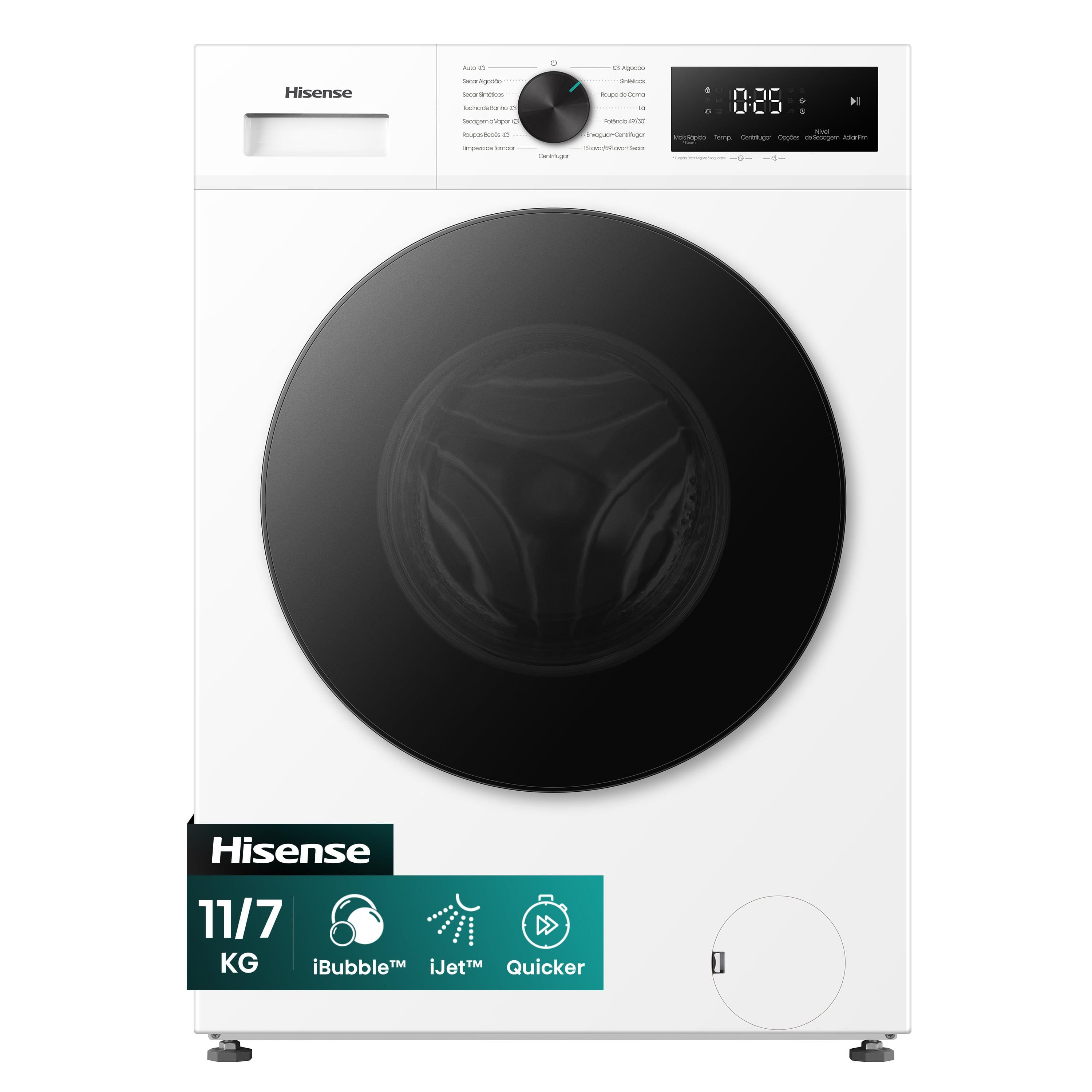 Lava e Seca Hisense WD1i11 11kg Lava e 7kg Seca Branca Inverter 1400 RPM - 220V - 1