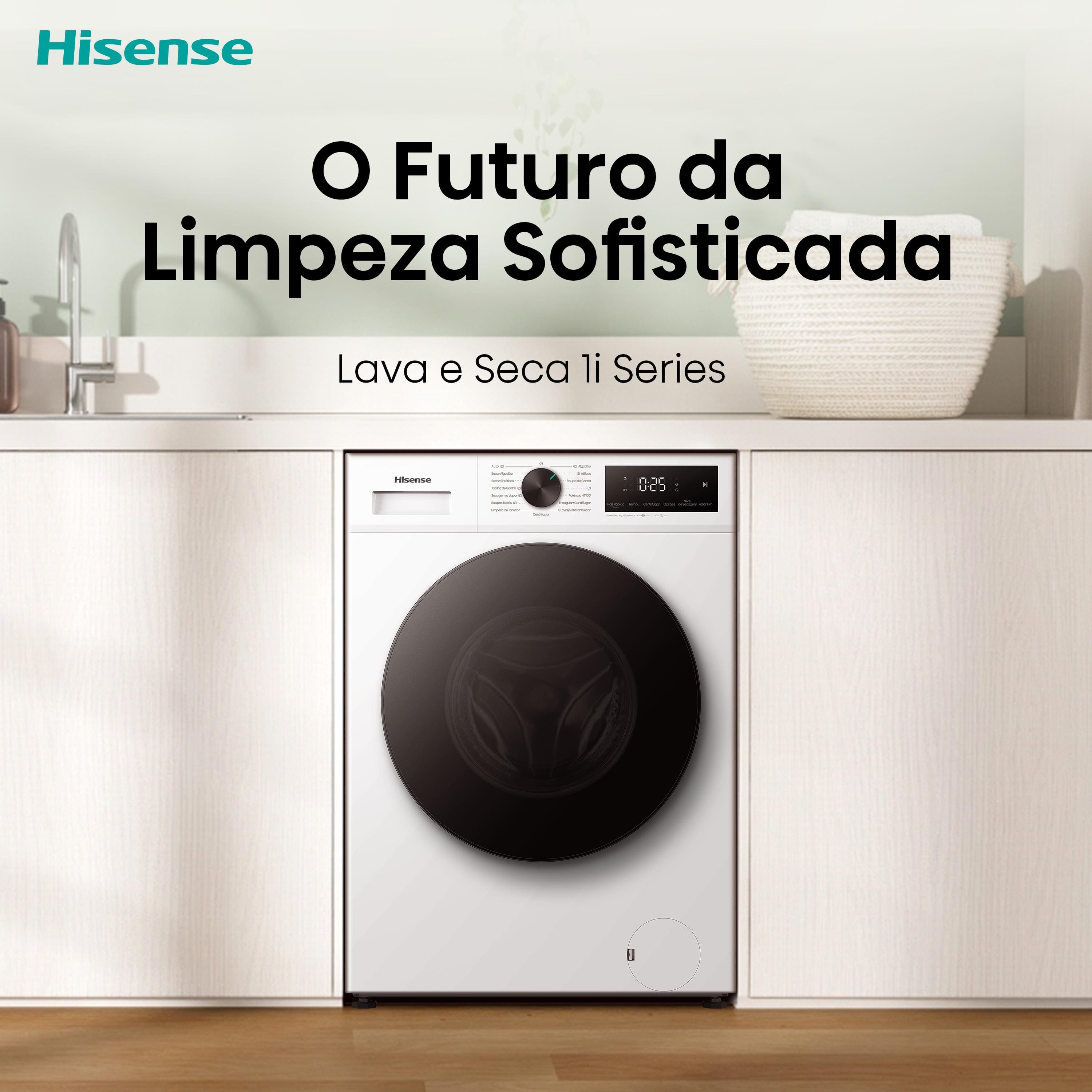 Lava e Seca Hisense WD1i11 11kg Lava e 7kg Seca Branca Inverter 1400 RPM - 220V - 3