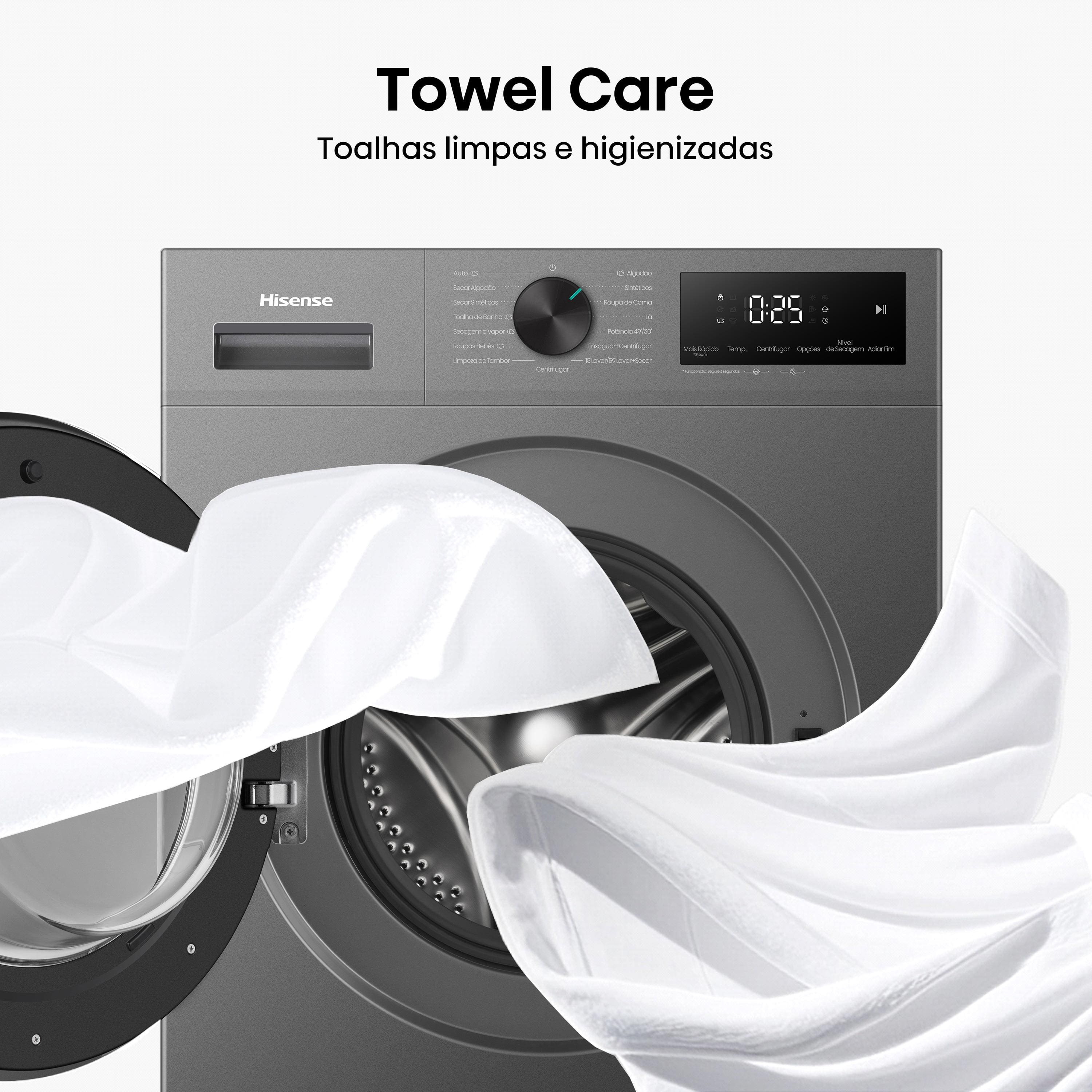 Lava e Seca Hisense WD1i11 11kg Lava e 7kg Seca Inverter 1400 RPM Titanium - 110V - 2