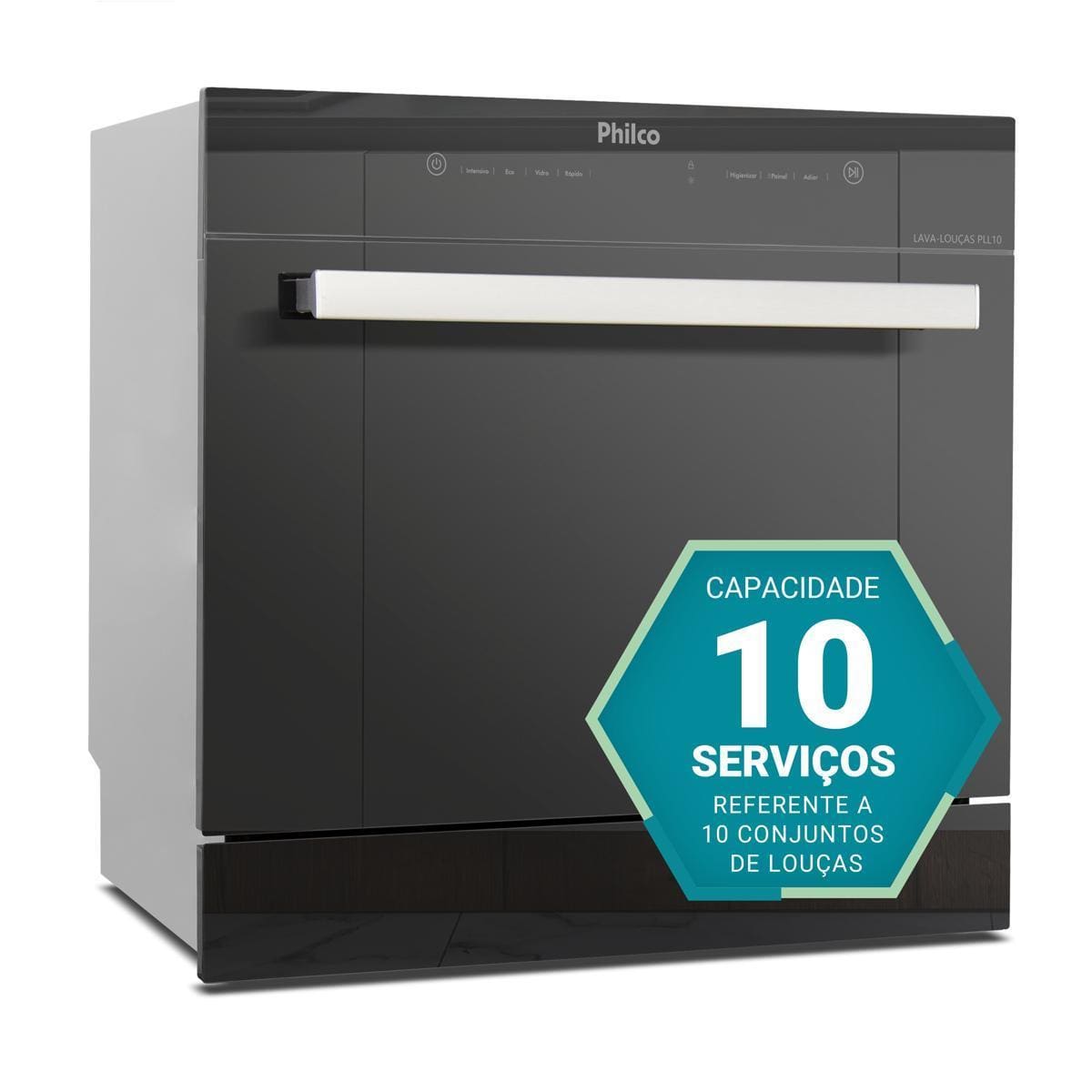 Lava-Louças Philco PLL10 10 Serviços Preta 6 Programas Embutir Painel Digital - 110V - 1