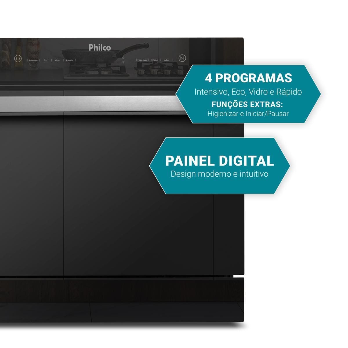 Lava-Louças Philco PLL10 10 Serviços Preta 6 Programas Embutir Painel Digital - 110V - 2