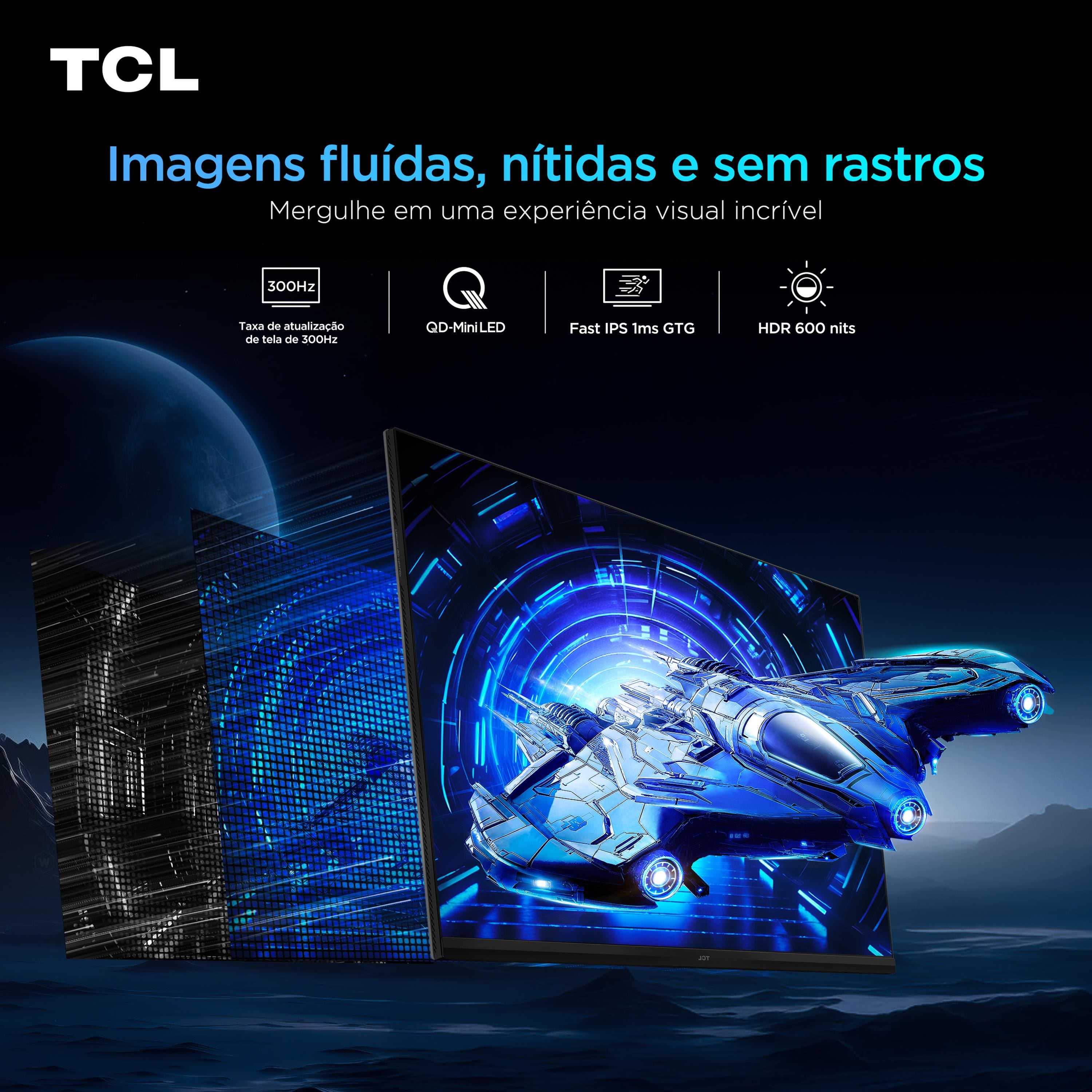 Monitor Gamer 25” Full HD TCL 25G64 QD-Mini LED 300Hz 1ms FreeSync Premium - 1