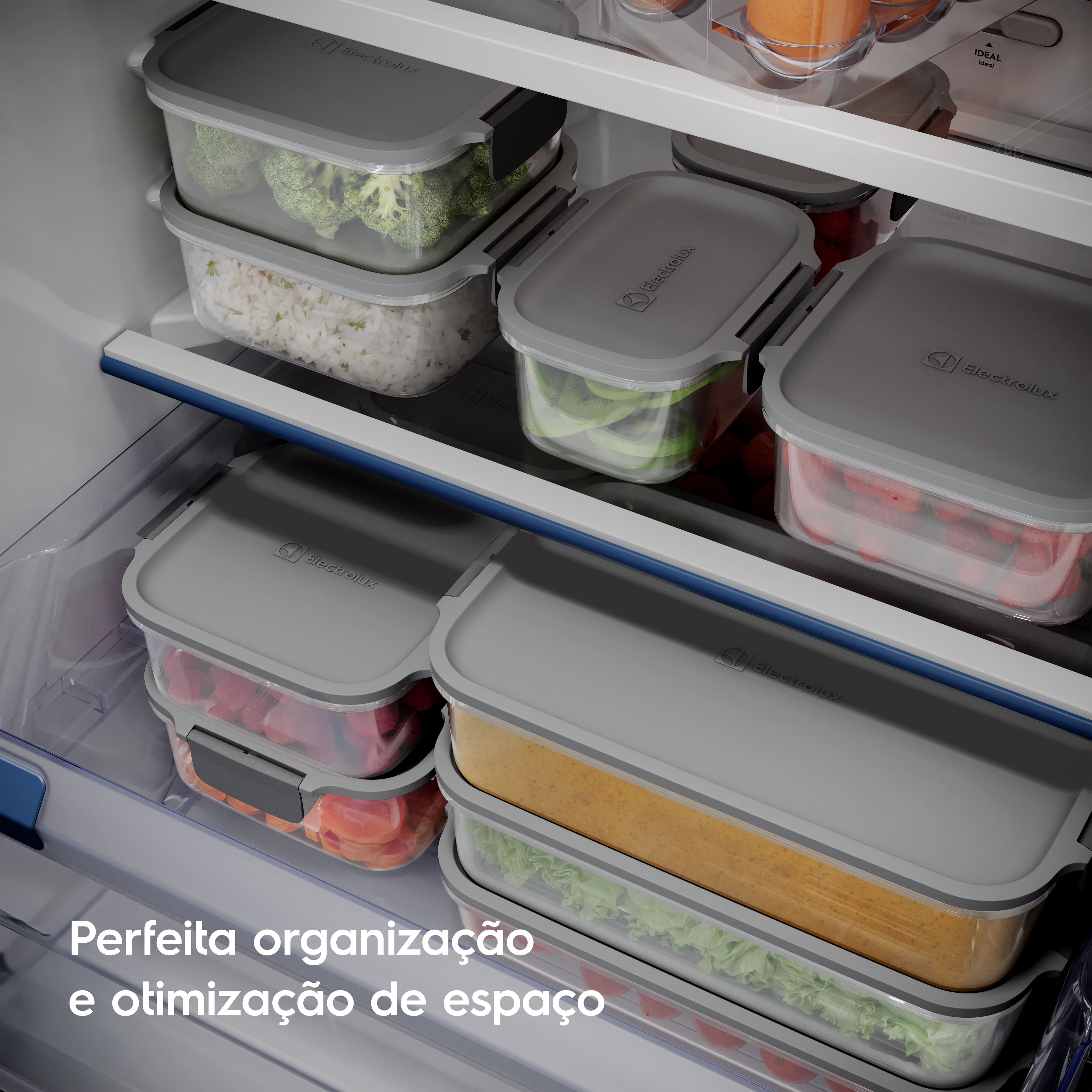Kit Potes Herméticos Electrolux 10 Peças Modulares Empilháveis Cinza - 3