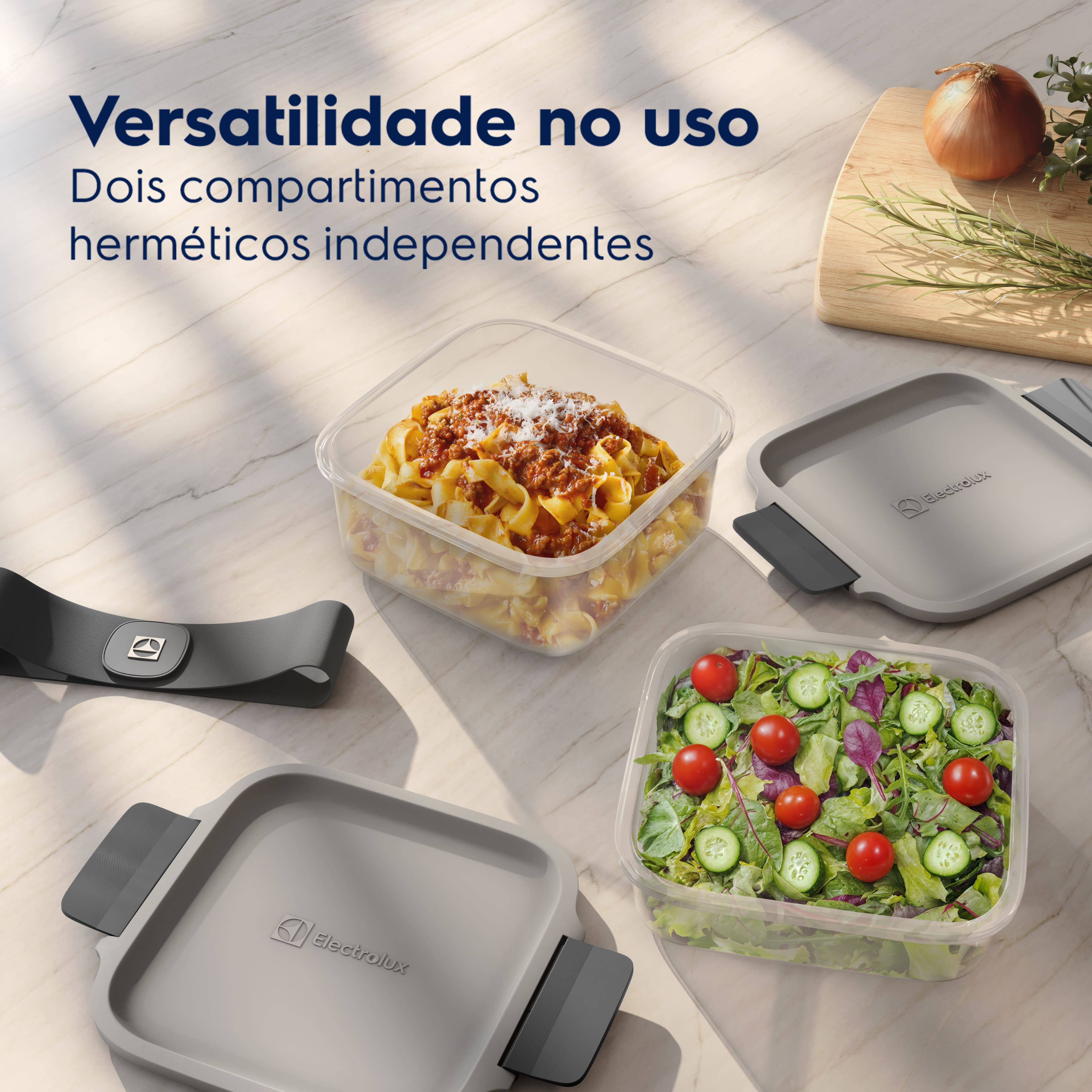 Kit Marmiteira Electrolux Lunch Box Plástico Cinza Resistente - 1