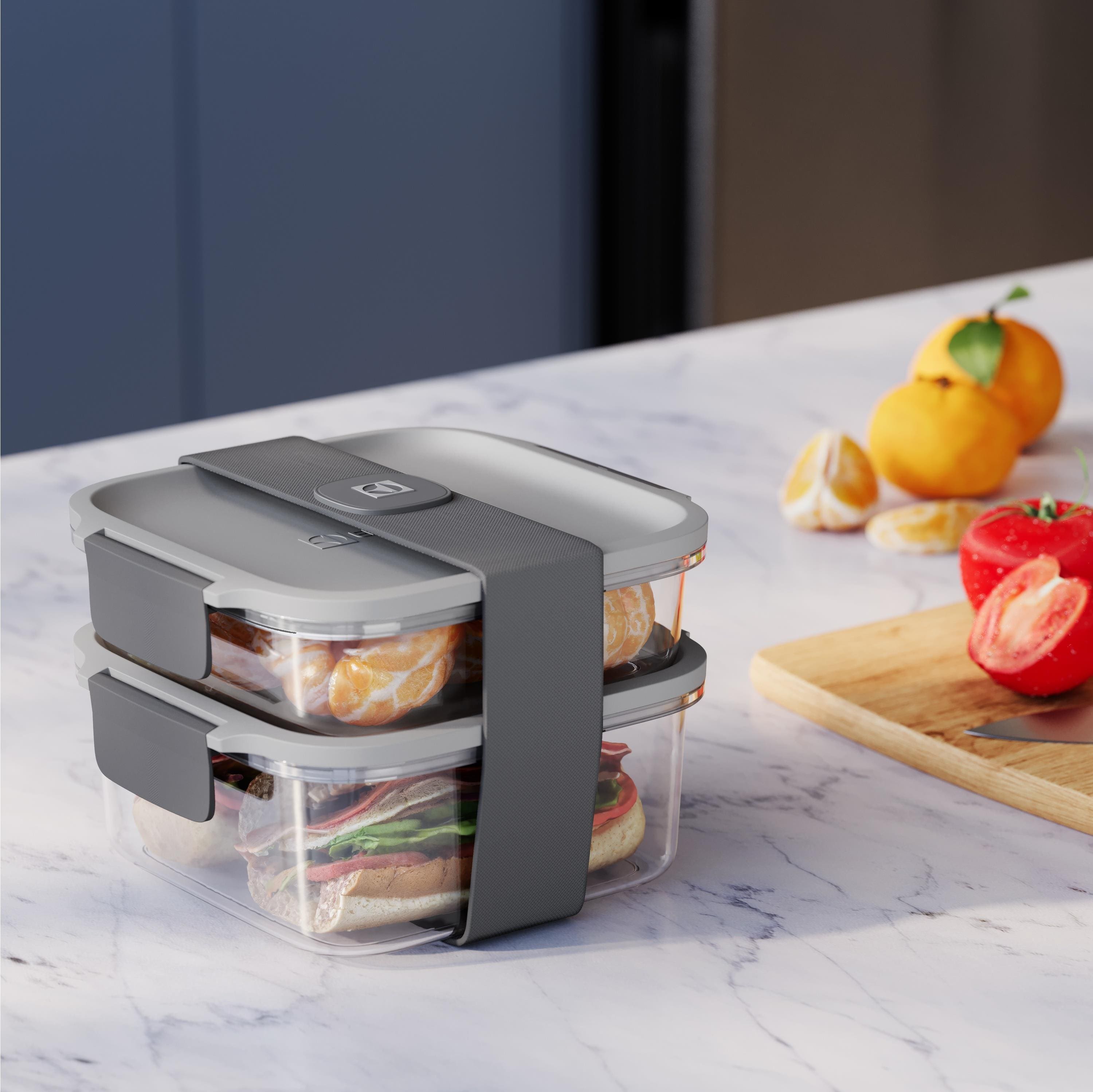 Kit Marmiteira Electrolux Lunch Box Plástico Cinza Resistente - 3