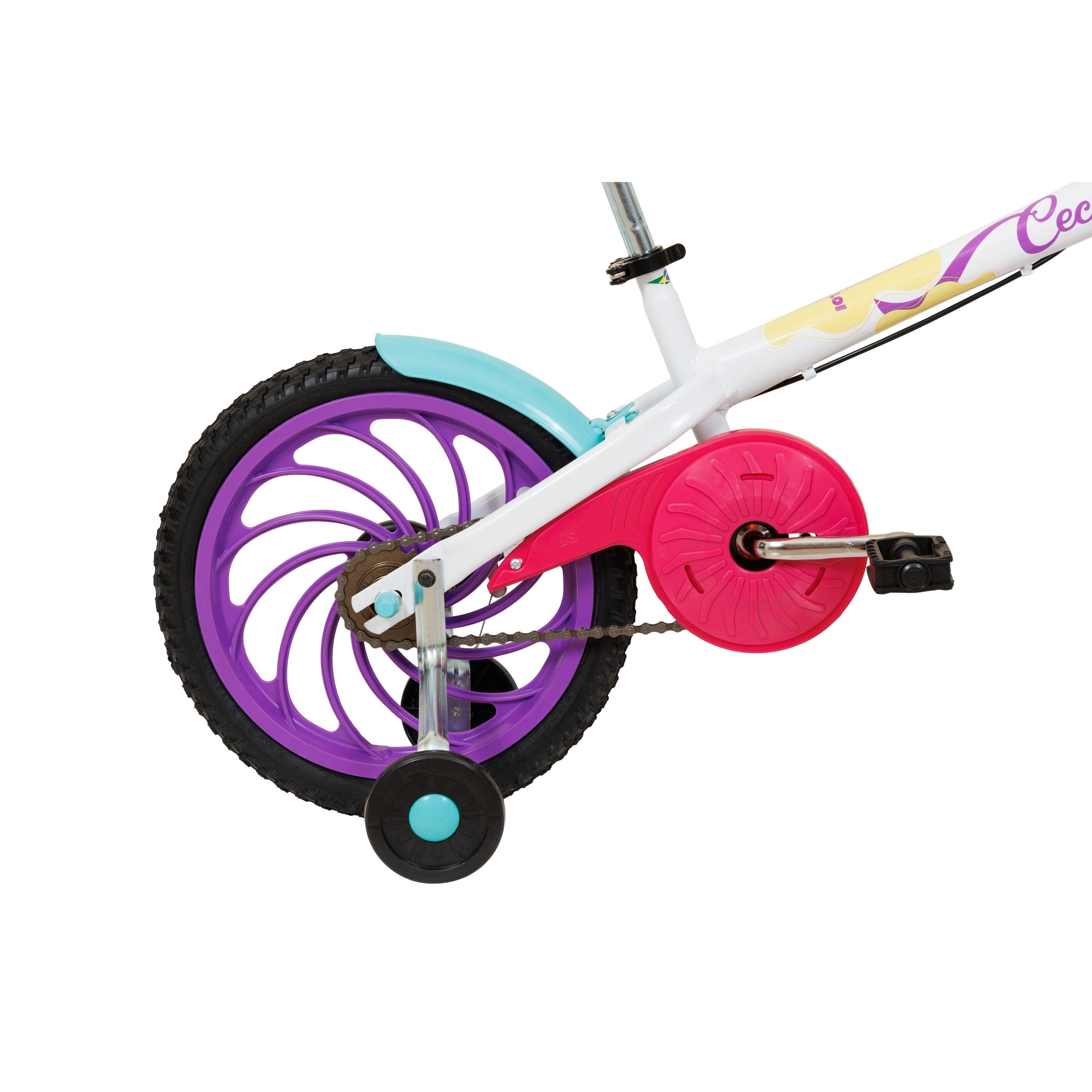 Bicicleta Infantil Caloi Ceci Aro 16 com Rodinhas Laterais e Cesta Branca - 2