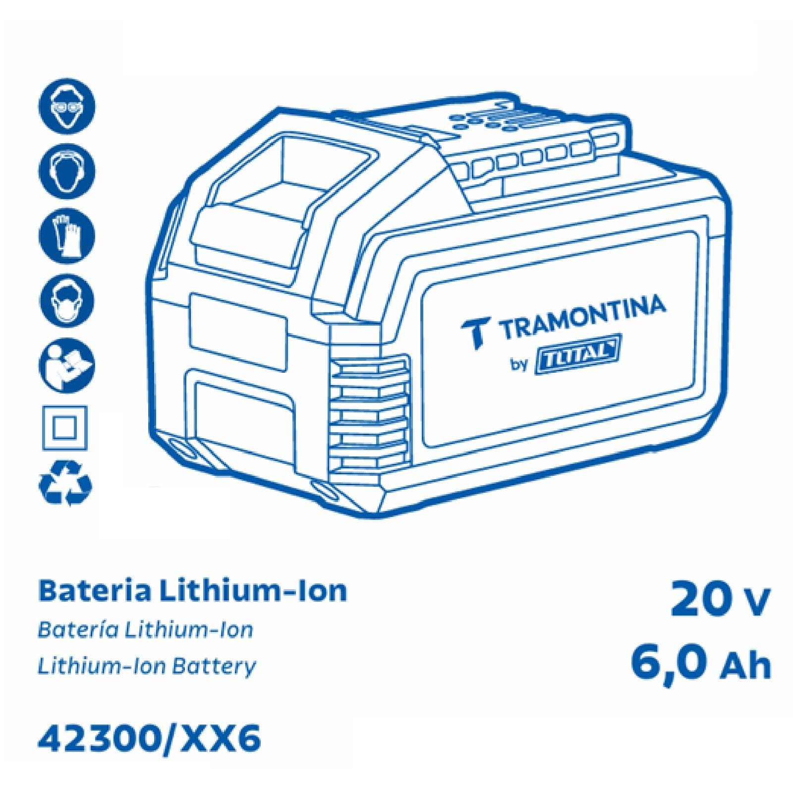 Bateria Lithium-Ion Tramontina by Total 20V 6,0Ah com Indicador LED 111Wh - 2