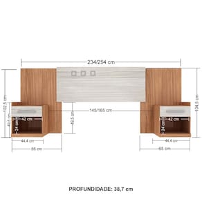Cabeceira para Cama Casal Santos Andirá Havana Plus com Mesa