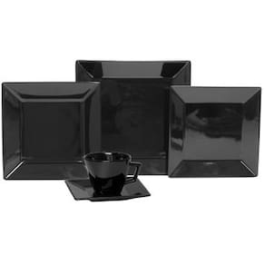 Aparelho de Jantar e Chá Oxford Porcelanas Quartier GM20-2000 - 20 Peças - Preto - 1