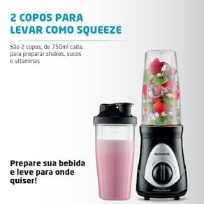 Liquidificador Mondial Personal Blender DG 01 Preto 300W com 2 Velocidades